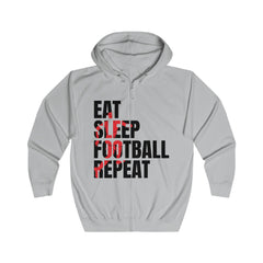 Eat Sleep Football Repeat Unisex Full Zip Hoodie