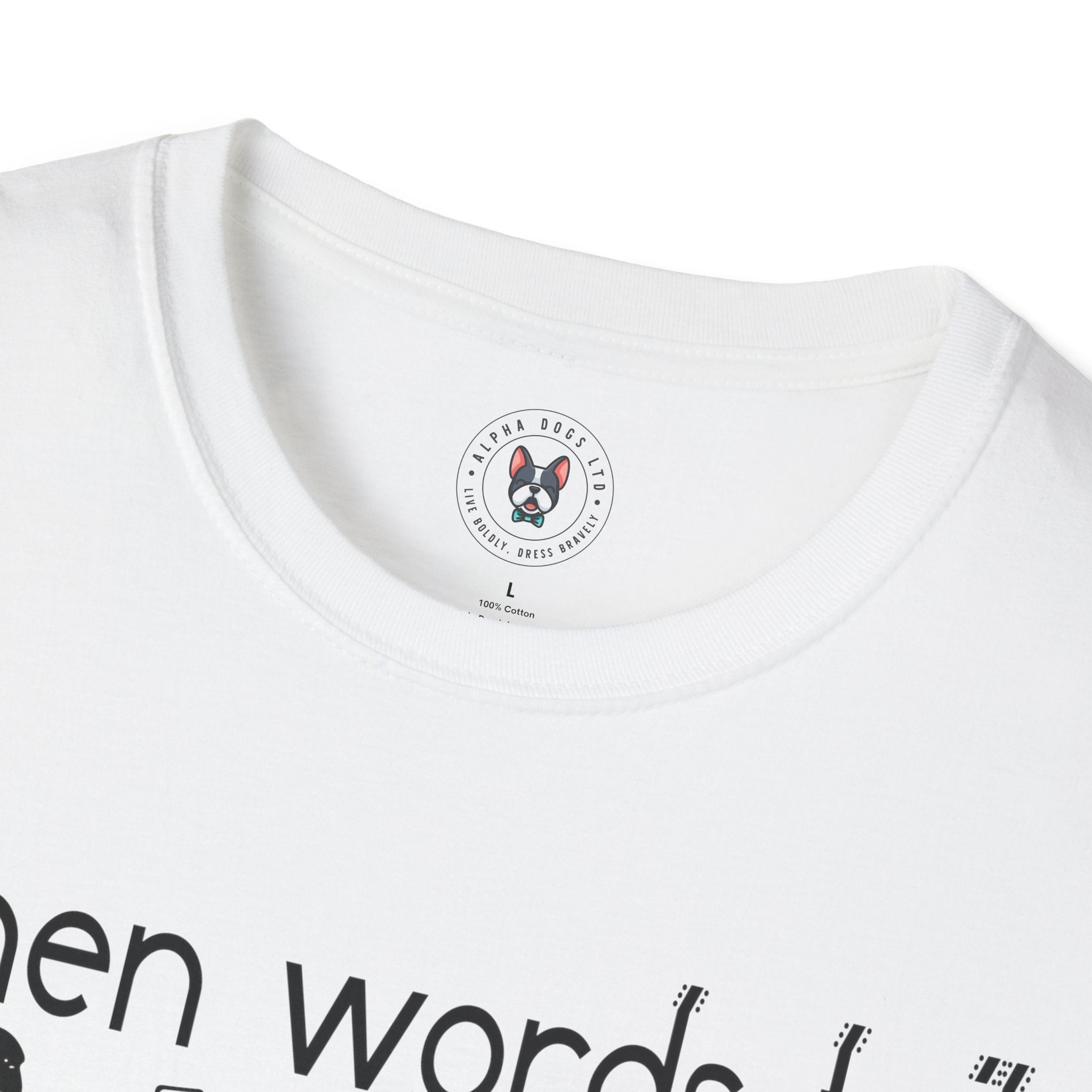 "When Words Fail Music Speaks" Unisex Soft style T-Shirt