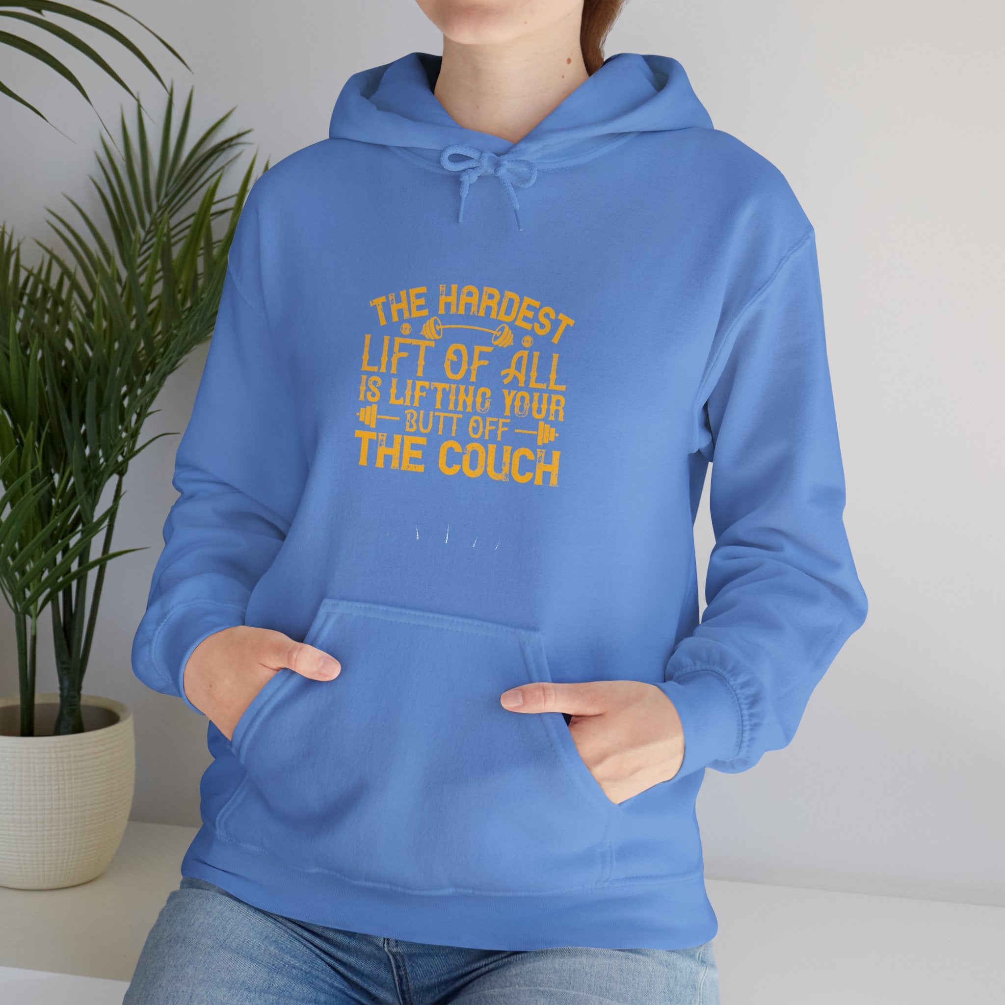 "The hardest lift of all is lifting your butt off the couch"  Unisex Heavy Blend™ Hooded Sweatshirt