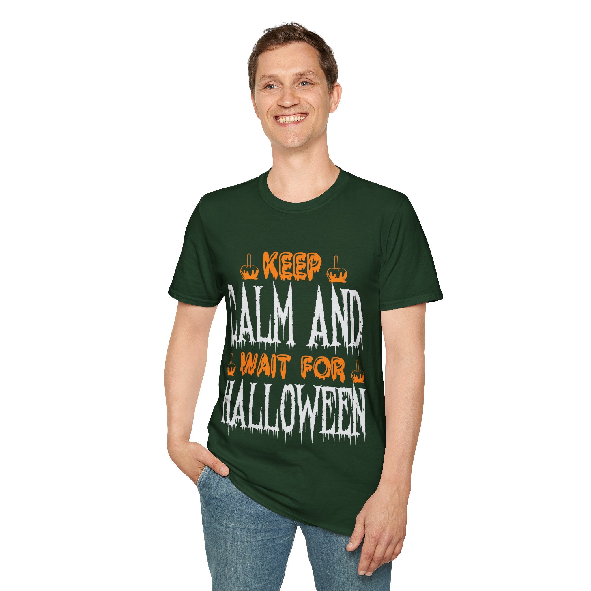 "KEEP CALM AND WAIT FOR HALLOWEEN" Unisex Soft style T-Shirt