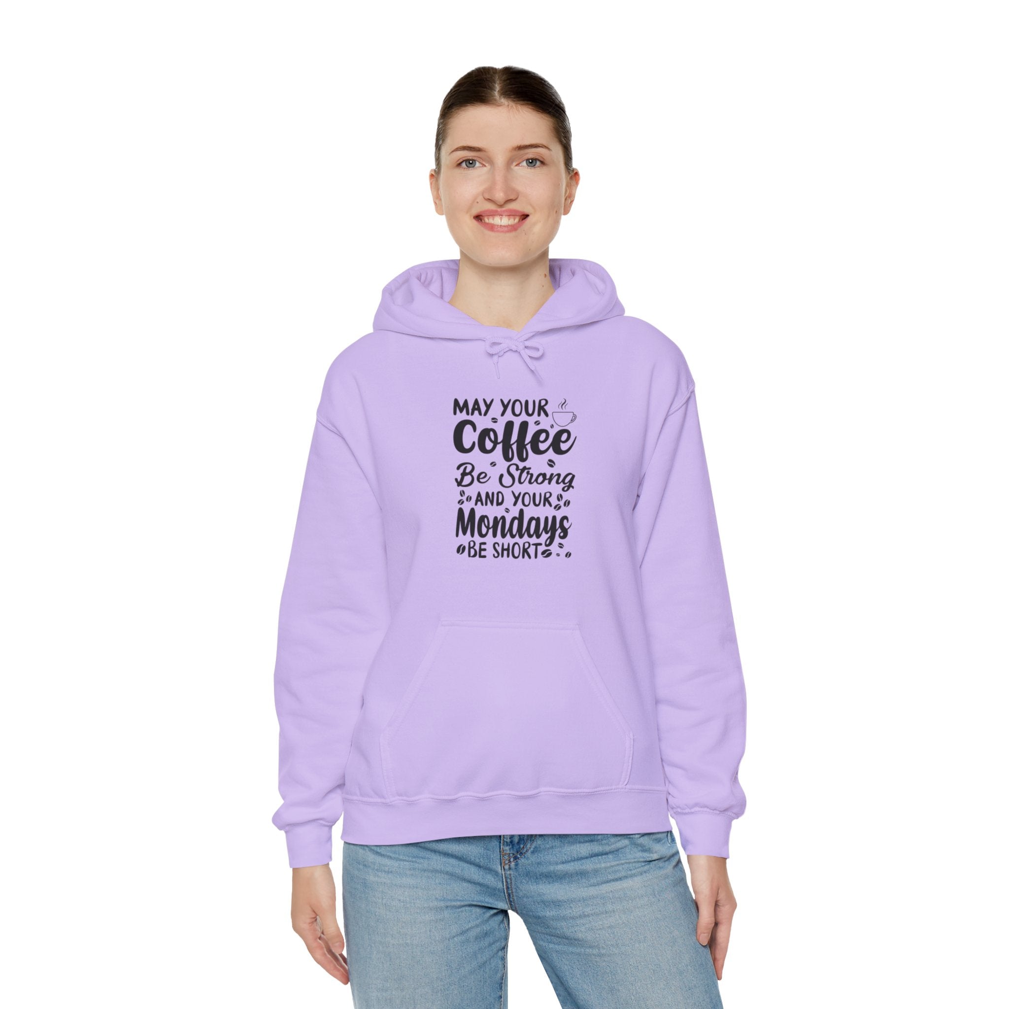 "MAY YOUR COFFEE BE STRONG AND YOUR MONDAYS BE SHORT" Unisex Heavy Blend™ Hooded Sweatshirt