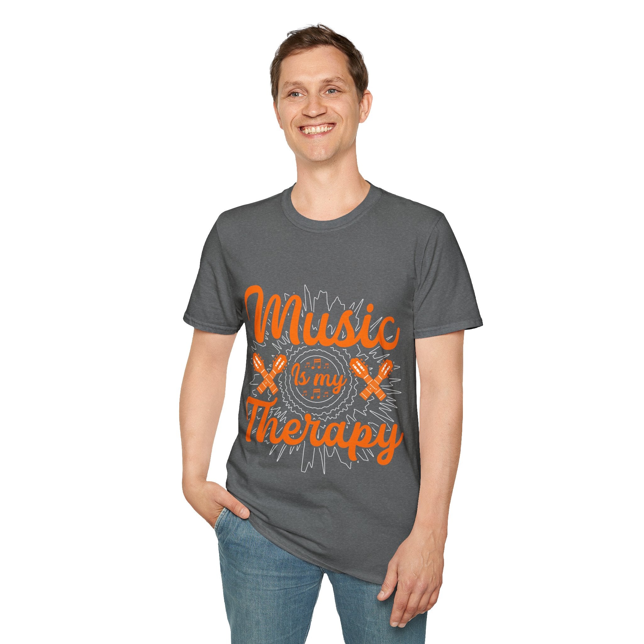 "Music Is My Therapy"Unisex Soft style T-Shirt