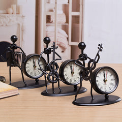 Iron Table Desk Alarm Clock With Musical Instrument Gadget Decoration Craft Gift