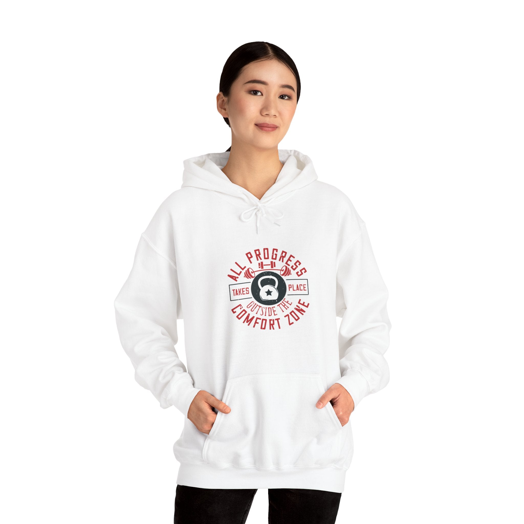 "All ProgressTakes Place Outside Of Comfort Zone" Unisex Heavy Blend™ Hooded Sweatshirt