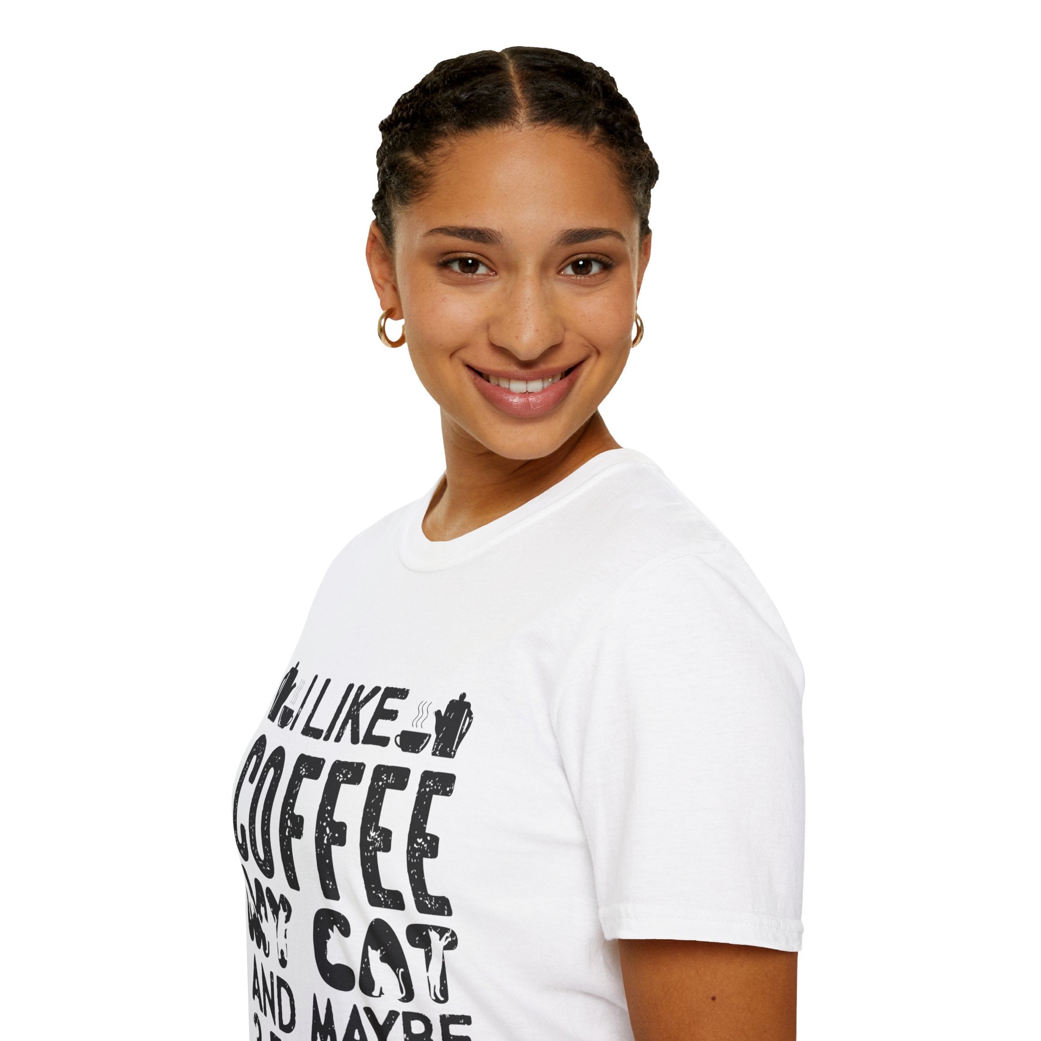 "I LIKE COFFEE MY CAT AND MAYBE 3 PEOPLE" Unisex Soft style T-Shirt