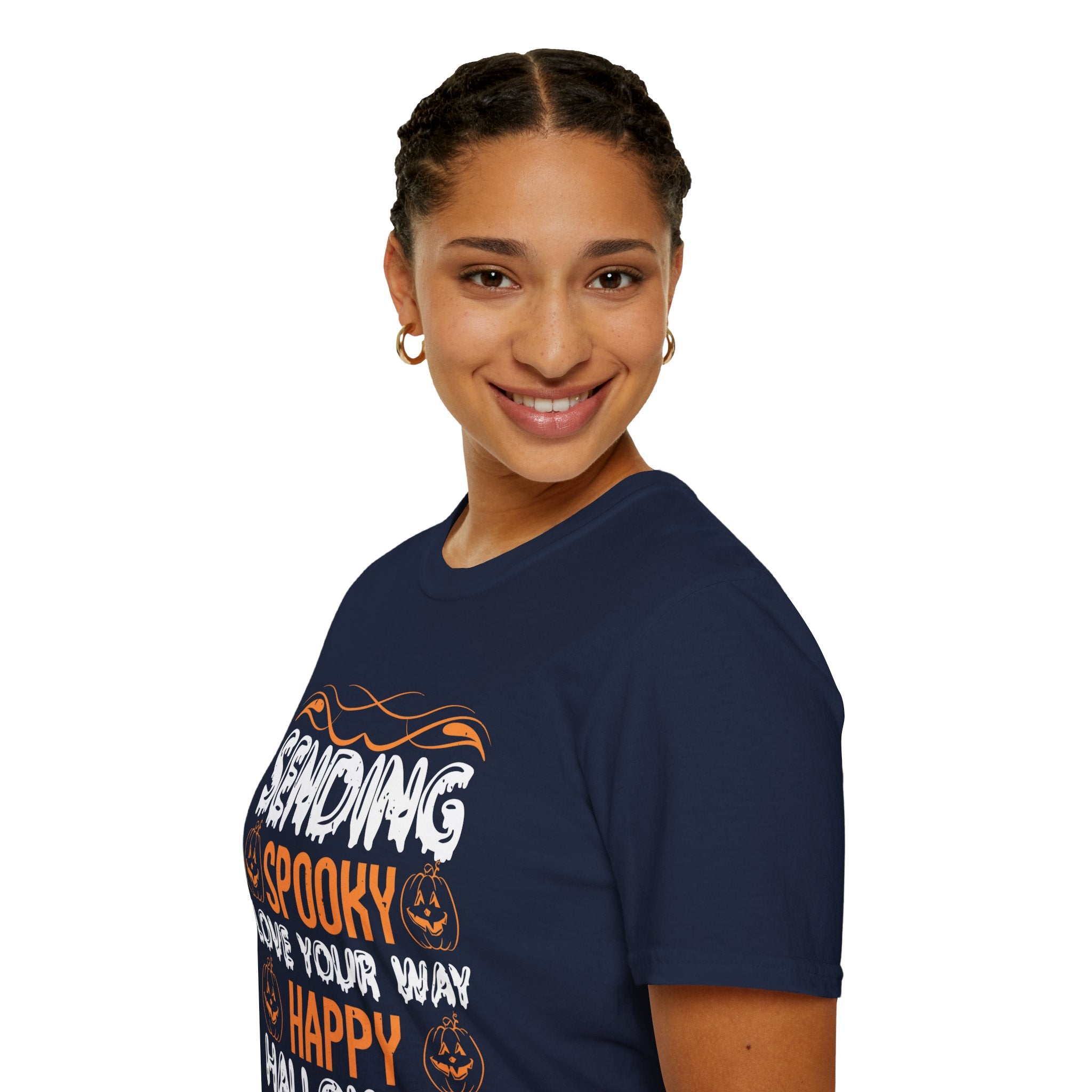 "SENDING SPOOKY LOVE YOUR WAY HAPPY HALLOWEEN" Unisex Soft style T-Shirt