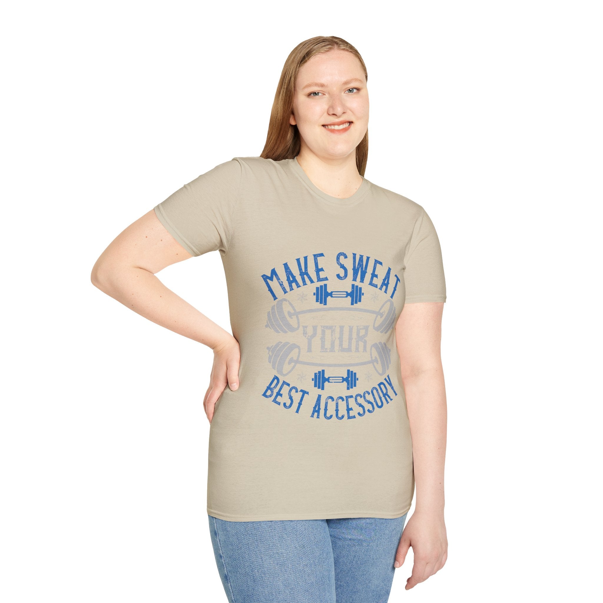 "Make Sweat Your Best Accessory" Unisex Soft style T-Shirt