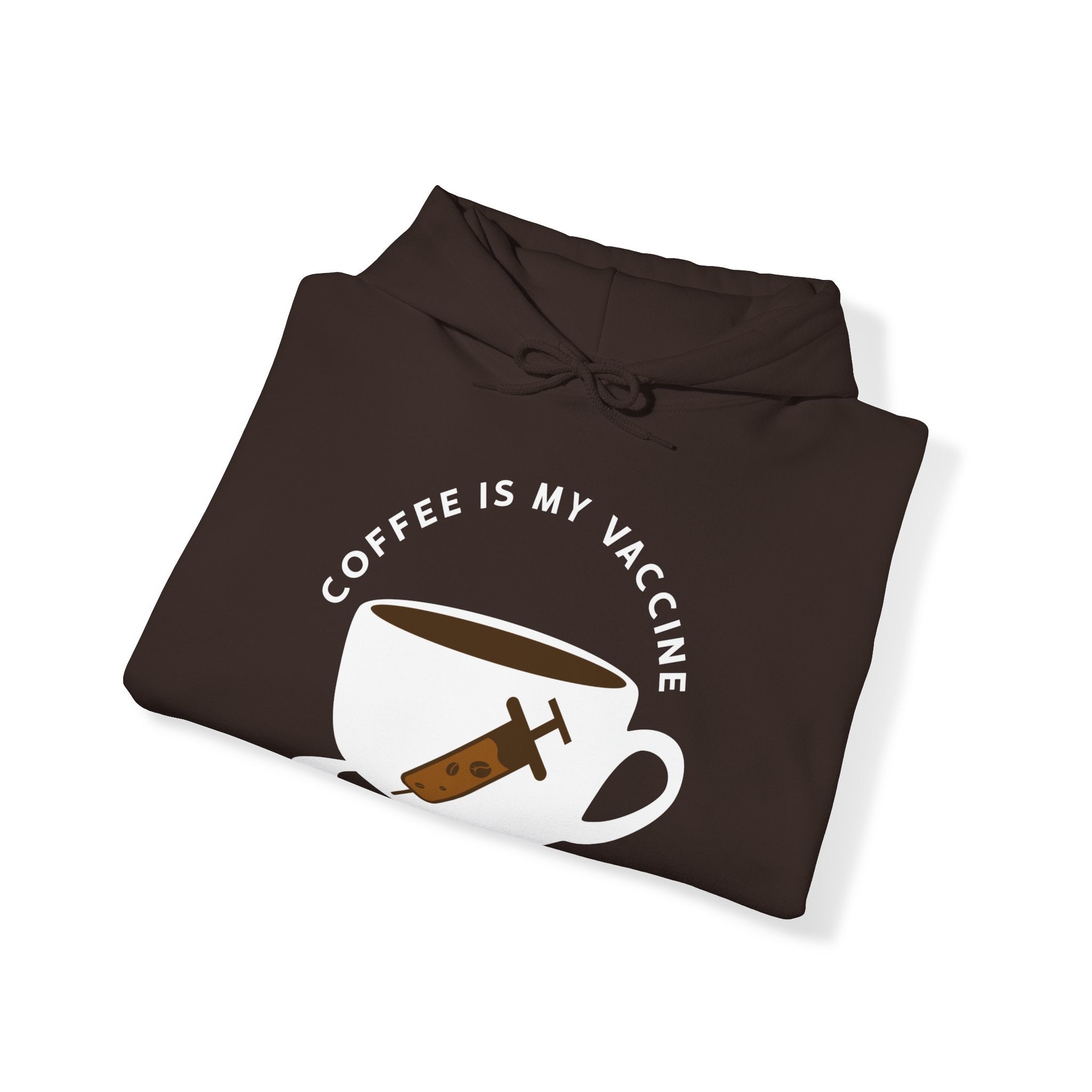 "COFFEE IS MY VACCINE" Unisex Heavy Blend™ Hooded Sweatshirt