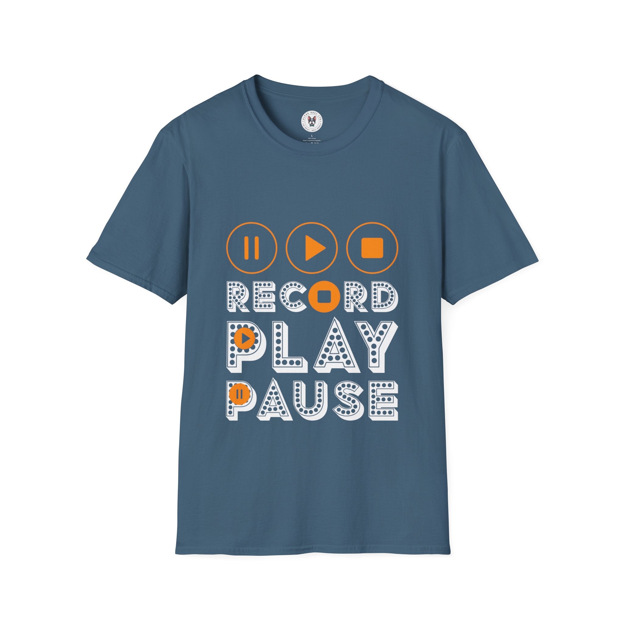 "Record Play Pause" Unisex Soft style T-Shirt