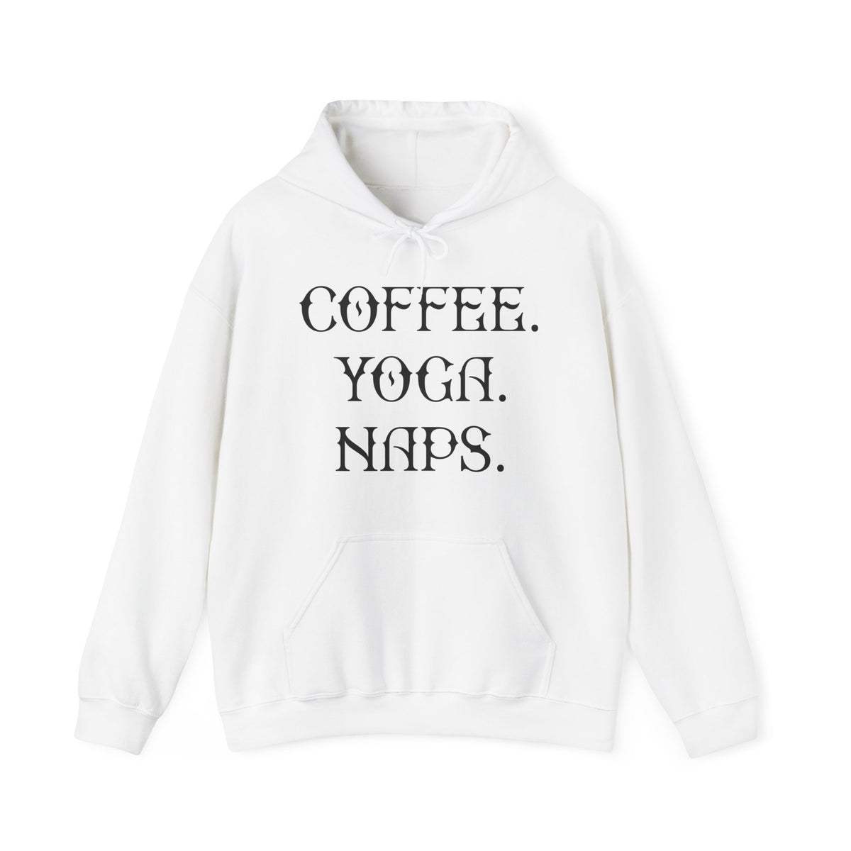 "COFFEE YOGA NAPS" Unisex Heavy Blend™ Hooded Sweatshirt