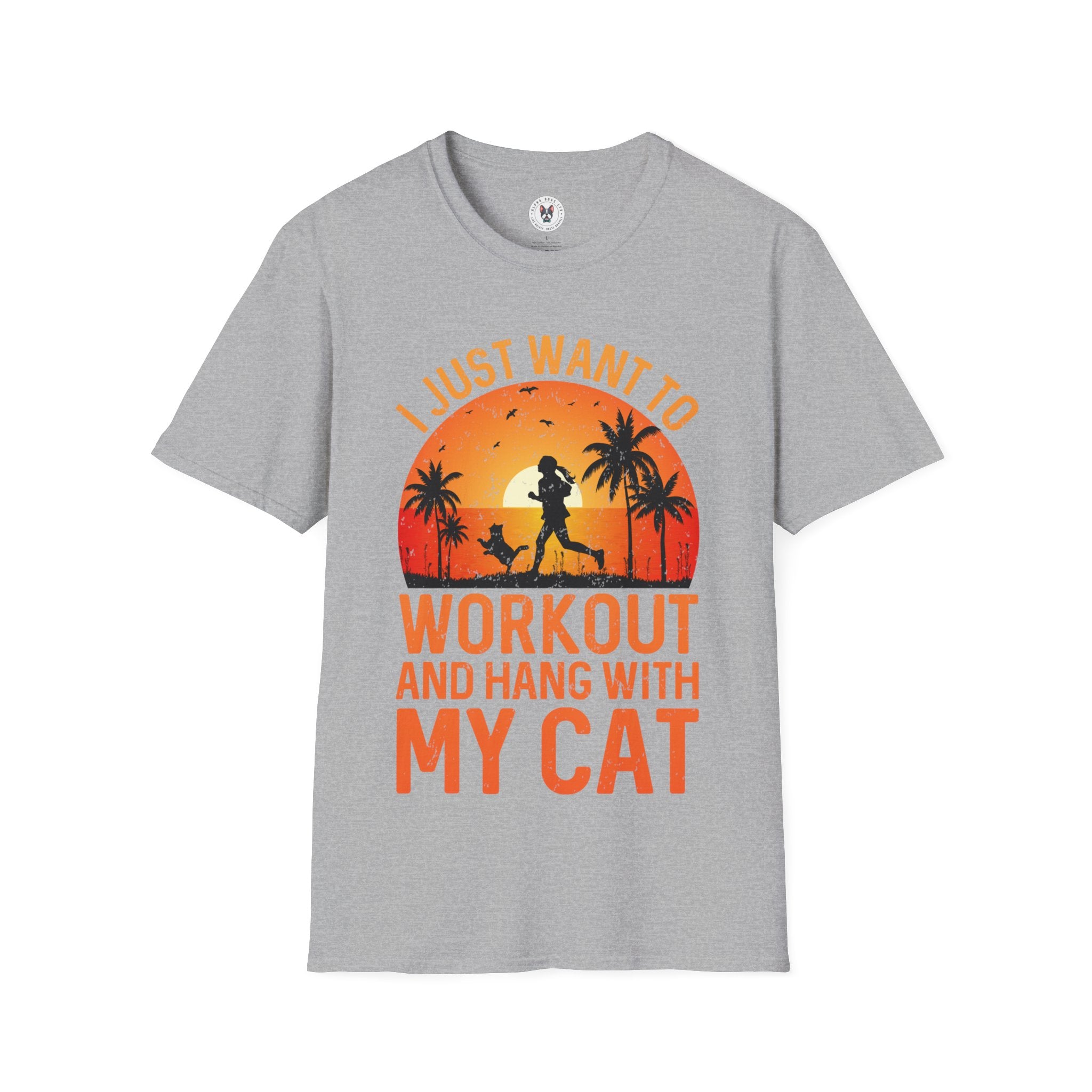 "I Just Want To Workout And Hang With My Cat"   Unisex Soft style T-Shirt