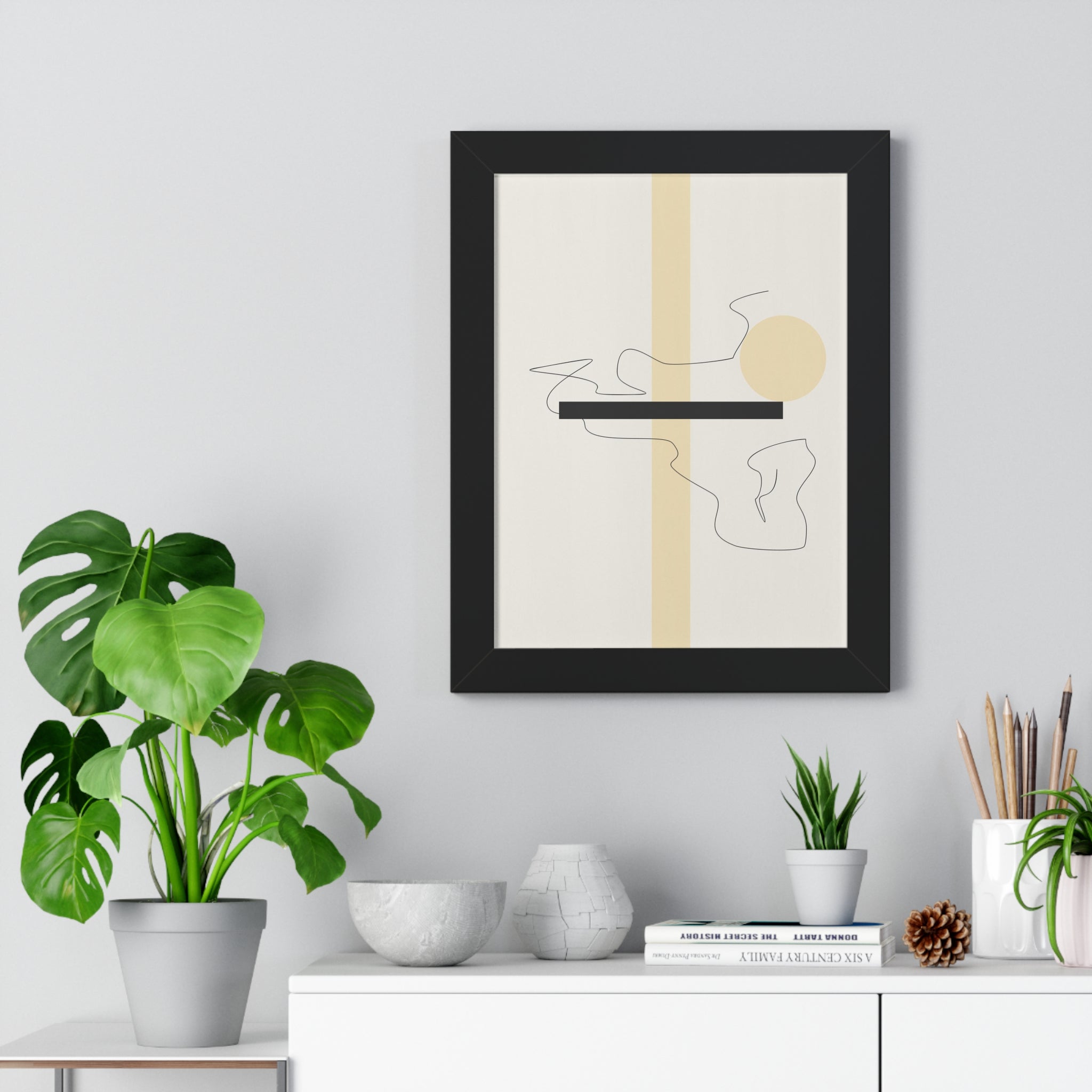 "ABSTRACT NEUTRAL" Framed Vertical Poster