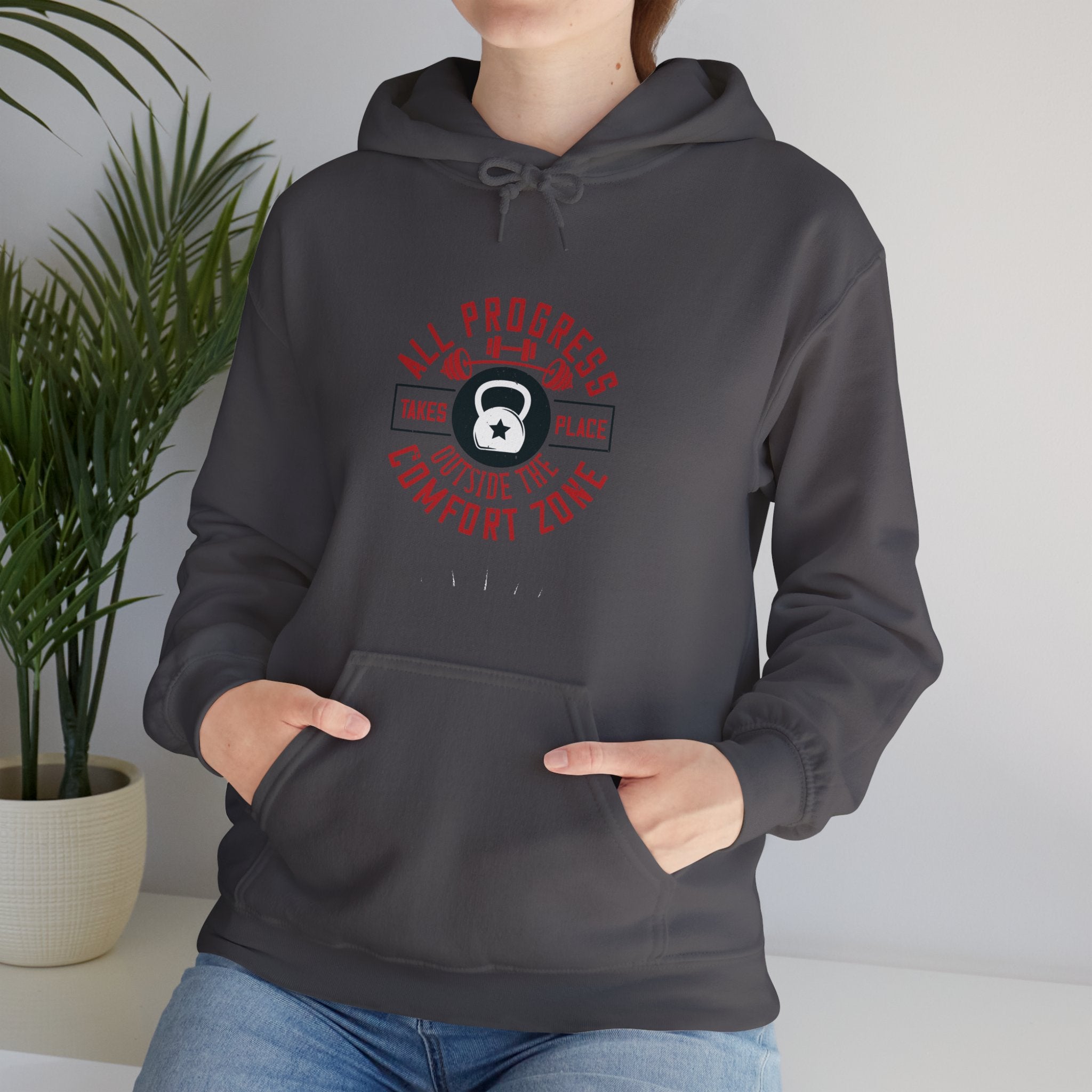 "All ProgressTakes Place Outside Of Comfort Zone" Unisex Heavy Blend™ Hooded Sweatshirt