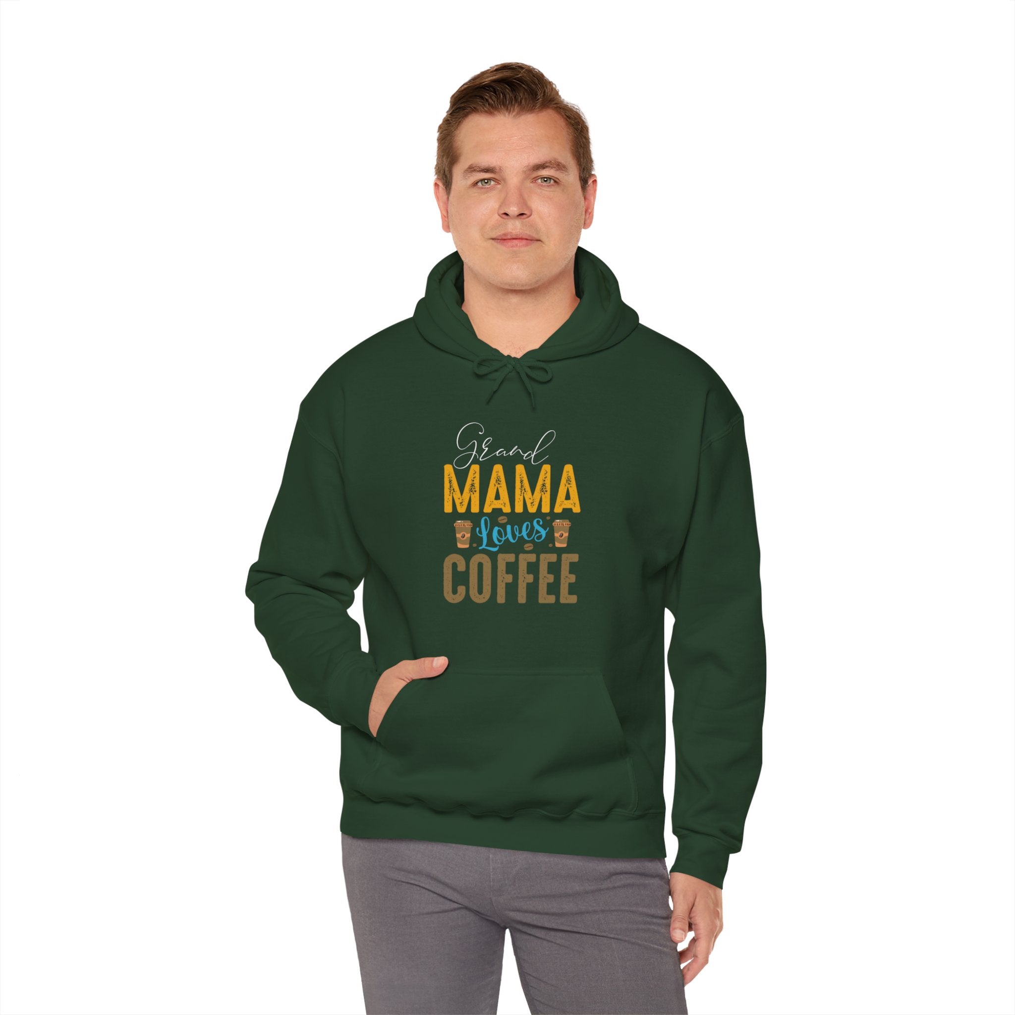 "GRAND MAMA LOVES COFFEE" Unisex Heavy Blend™ Hooded Sweatshirt