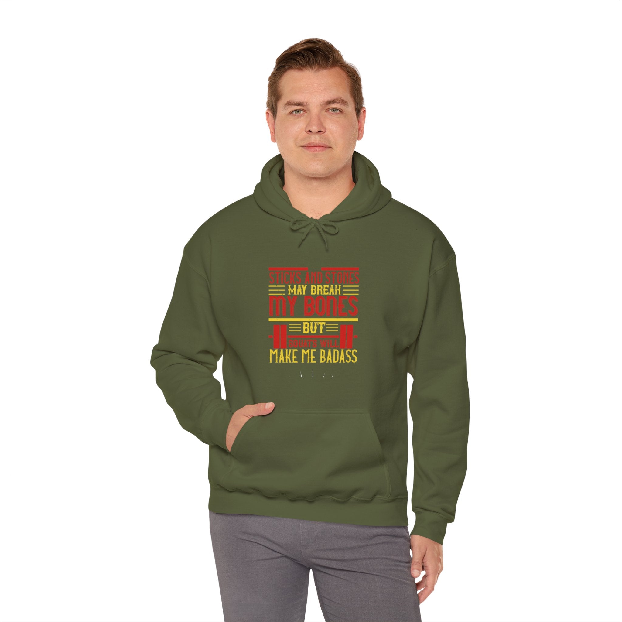 "Squats Will Make Me Badass"  Unisex Heavy Blend™ Hooded Sweatshirt