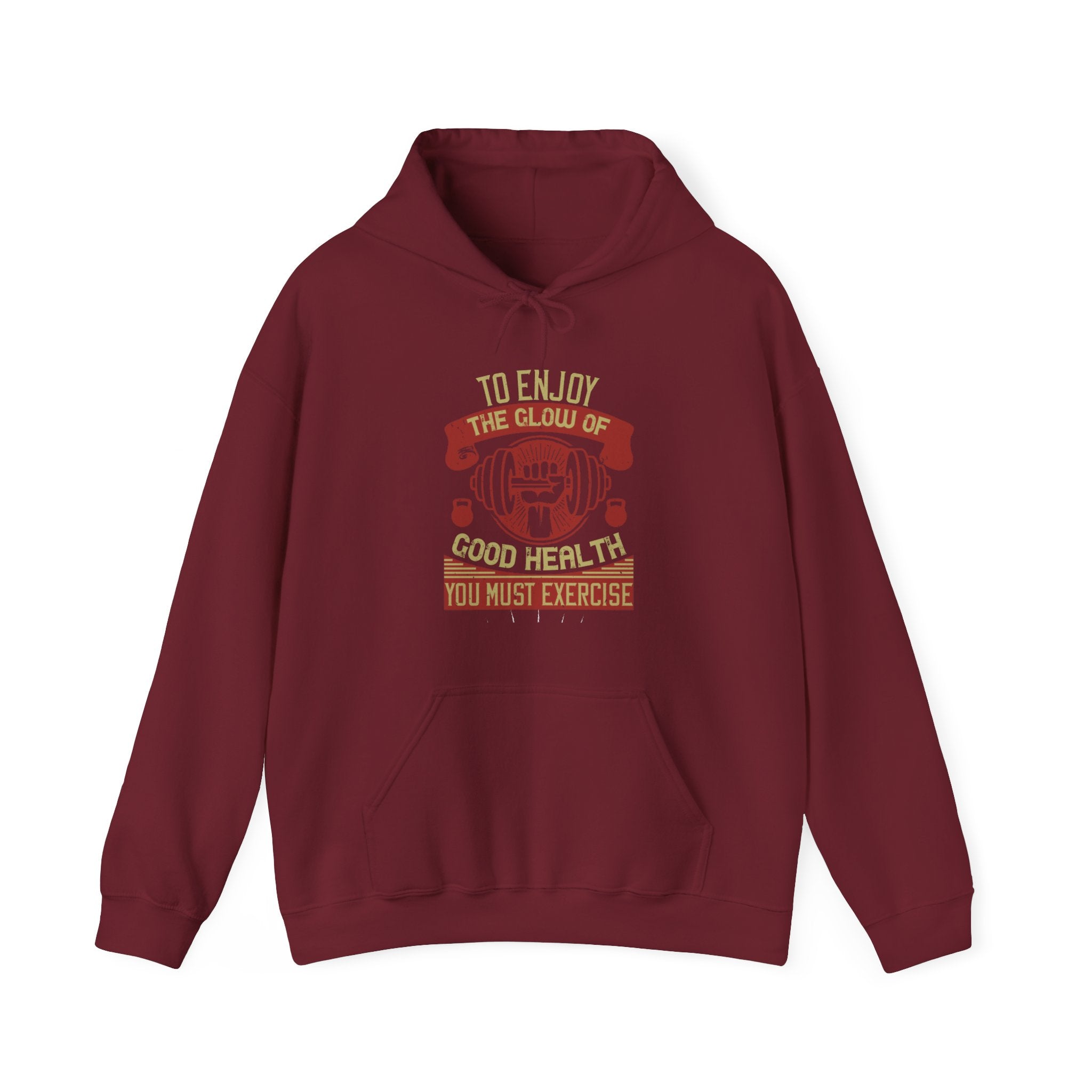 "To enjoy the glow of good health, you must exercise"  Unisex Heavy Blend™ Hooded Sweatshirt