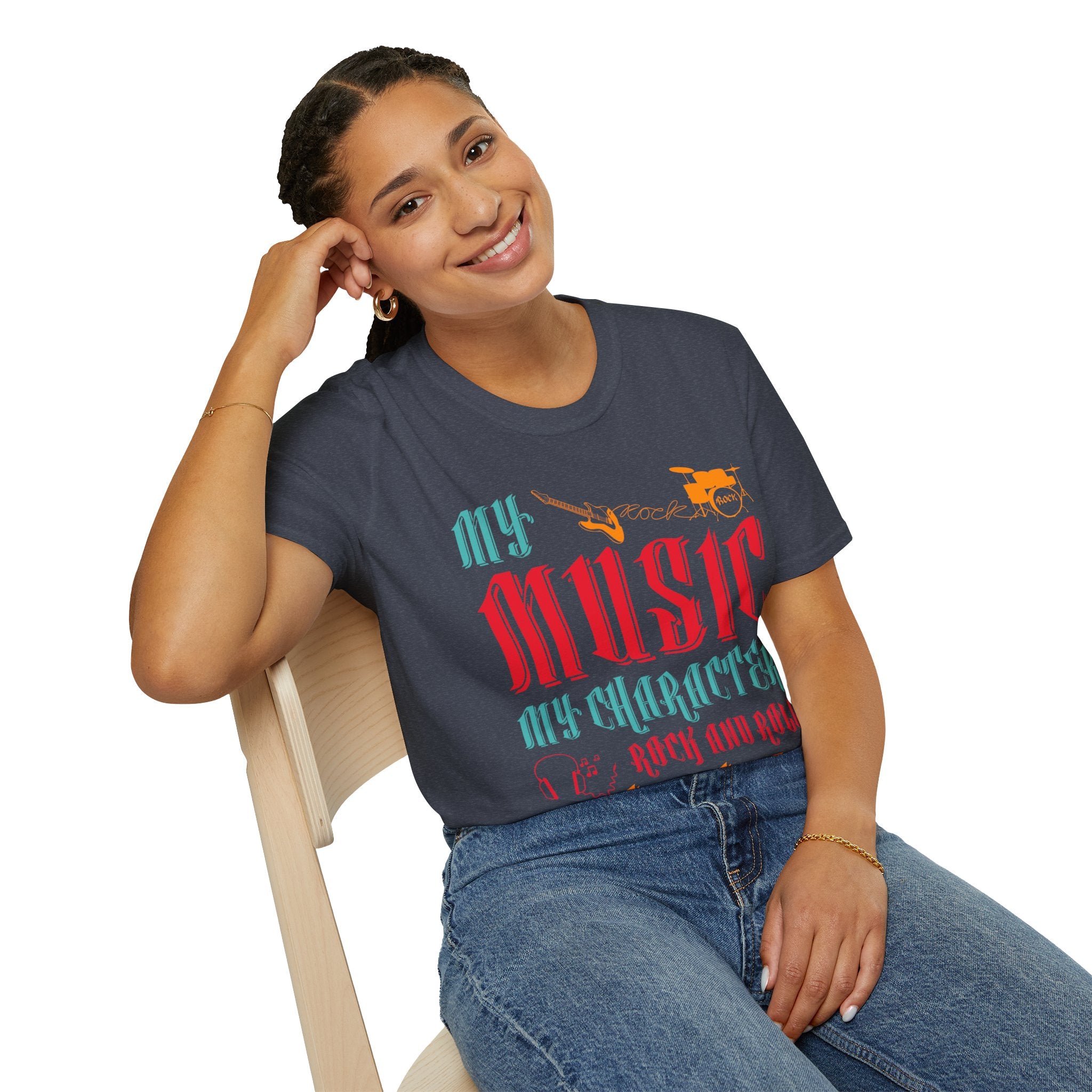 "My Music My Character Rock And Roll Station" Unisex Soft style T-Shirt