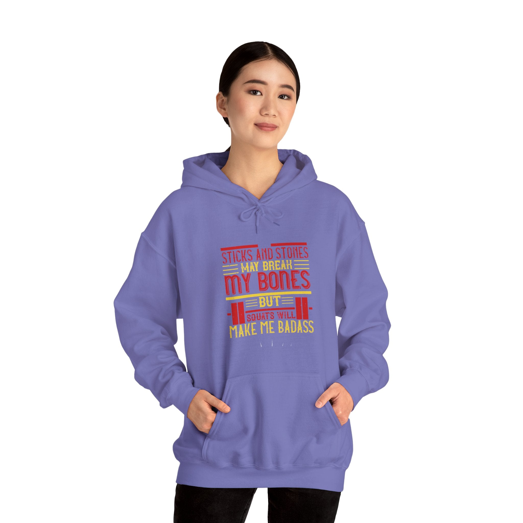 "Squats Will Make Me Badass"  Unisex Heavy Blend™ Hooded Sweatshirt