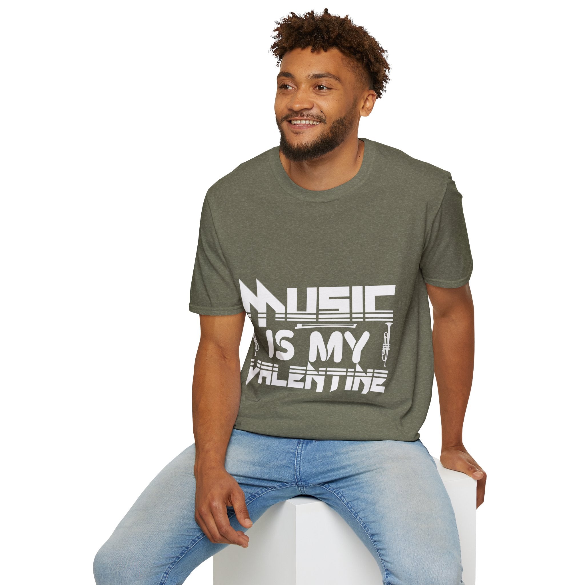 "Music Is My Valentine" Unisex Soft style T-Shirt