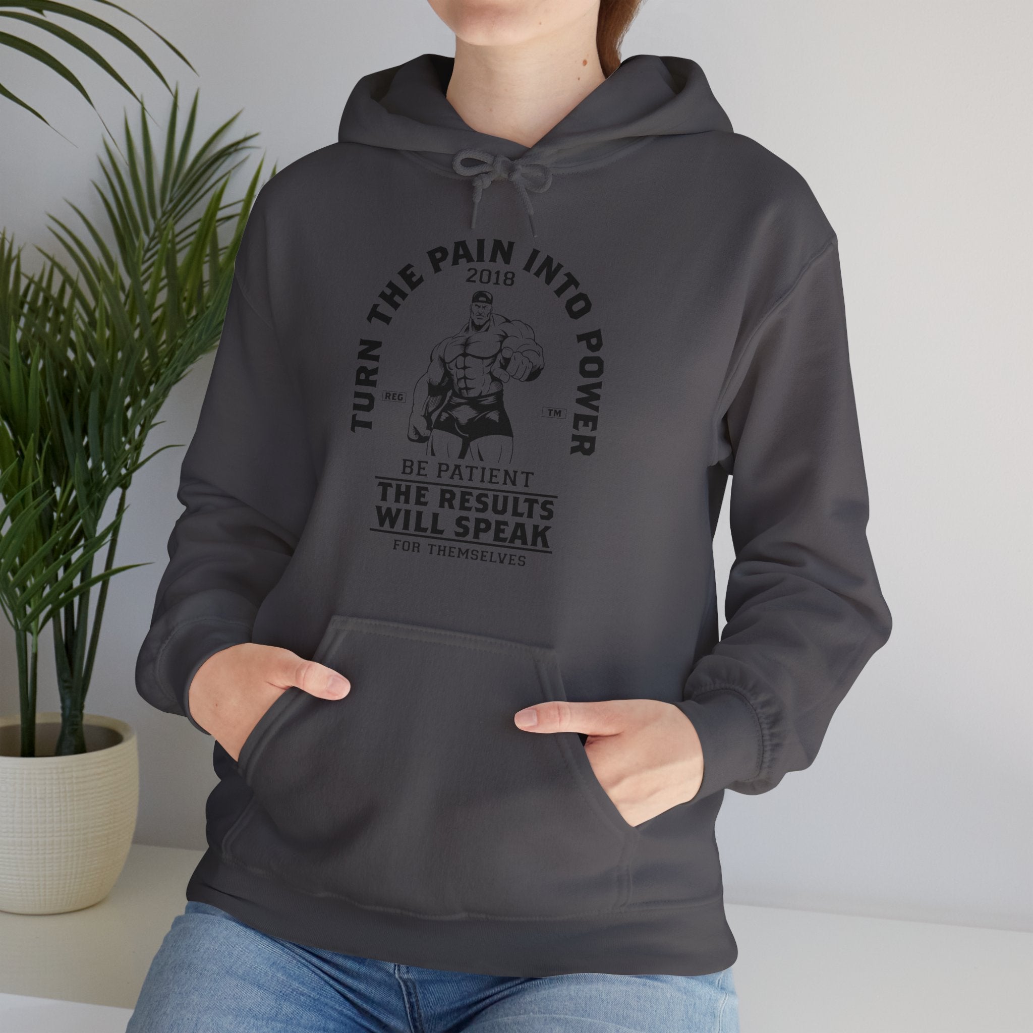 "Turn The Pain Into Power"  Unisex Heavy Blend™ Hooded Sweatshirt