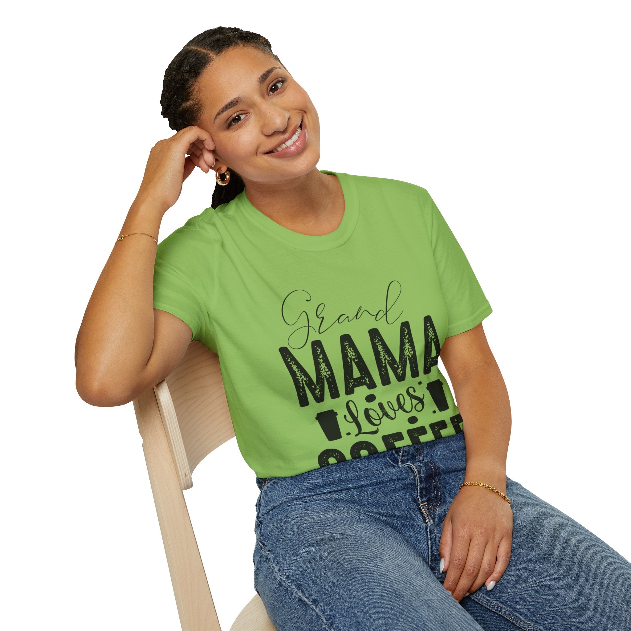 "GRAND MAMA LOVES COFFEE" Unisex Soft style T-Shirt