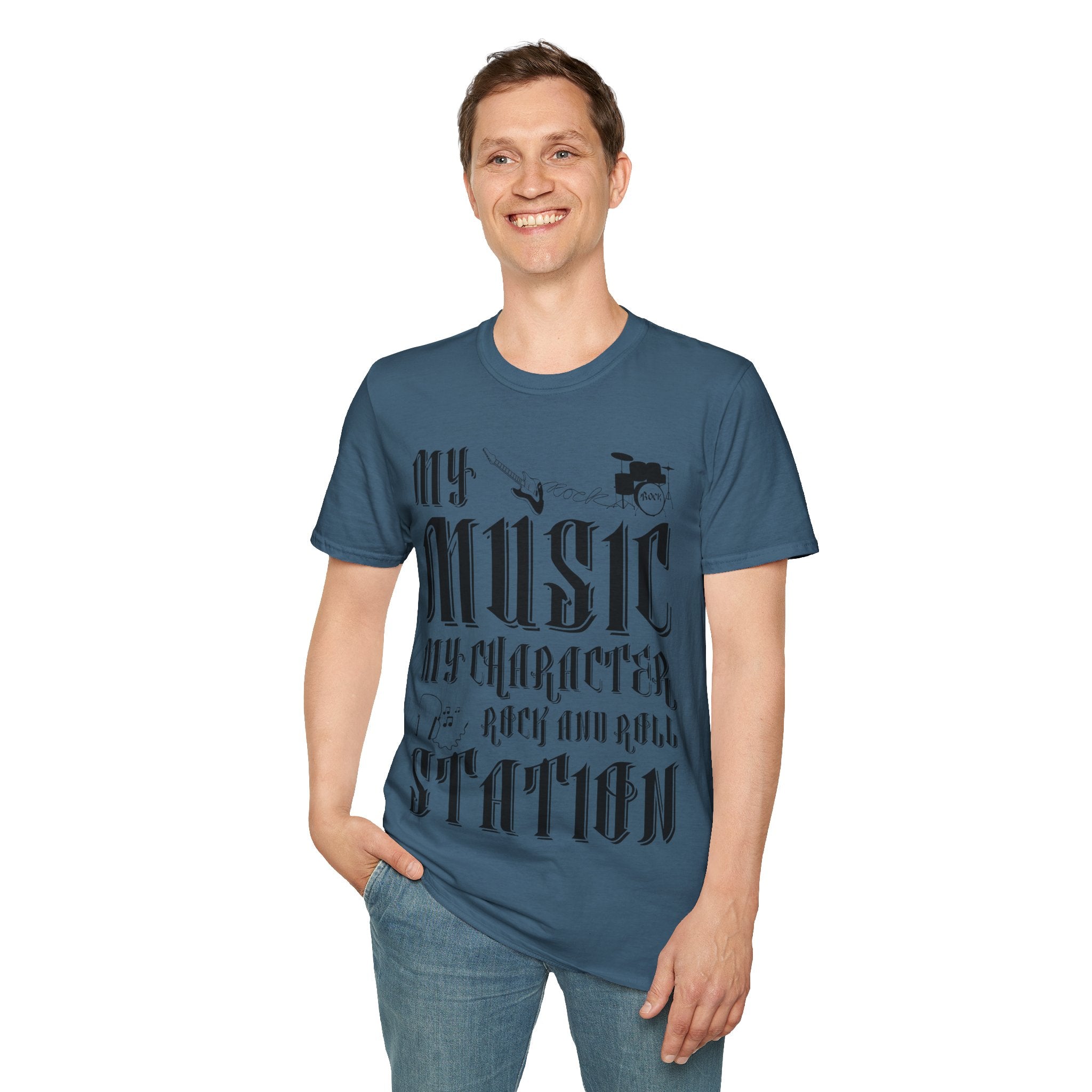 "My Music My Character Rock And Roll Station" Unisex Soft style T-Shirt