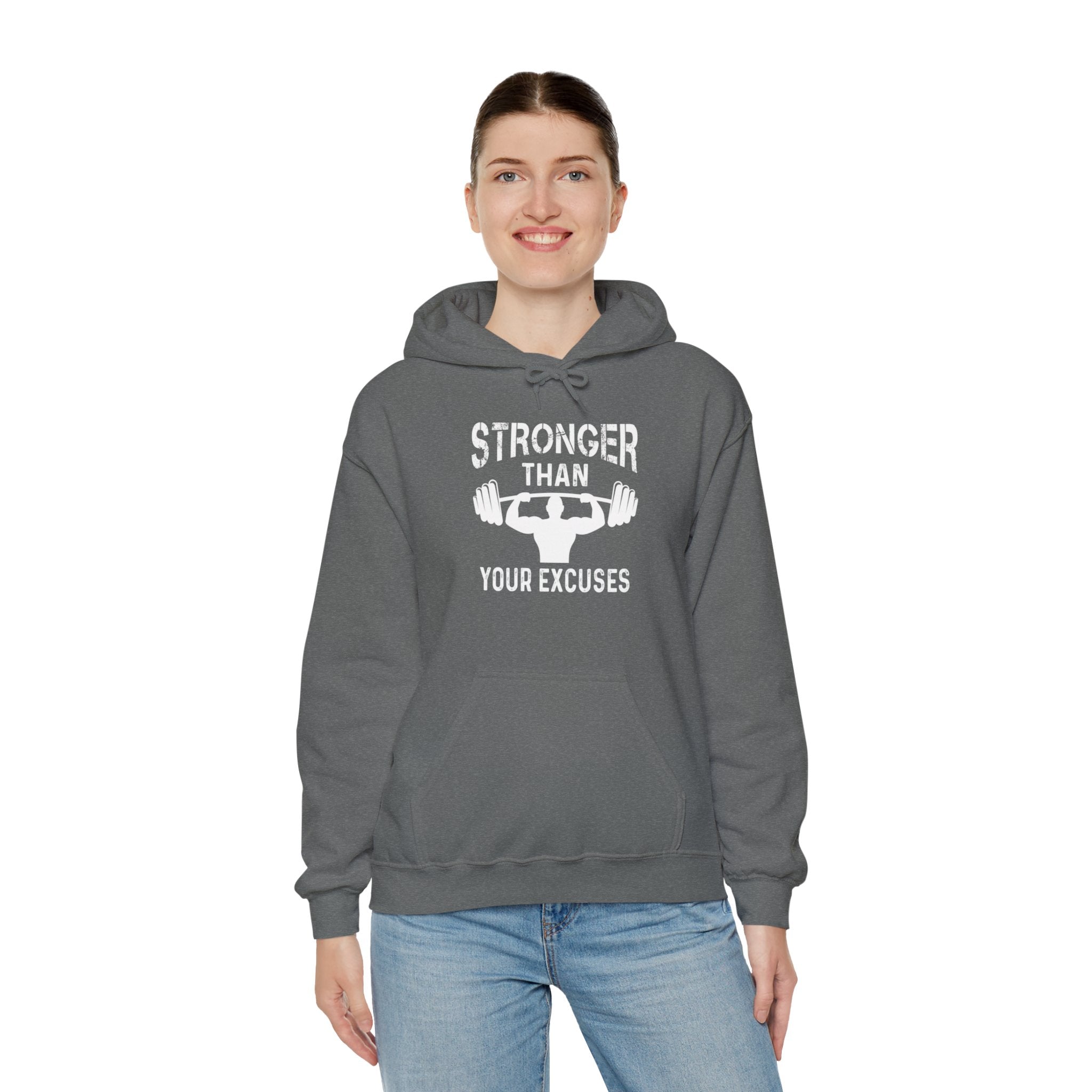 "Stronger Than Your Excuses" Unisex Heavy Blend™ Hooded Sweatshirt