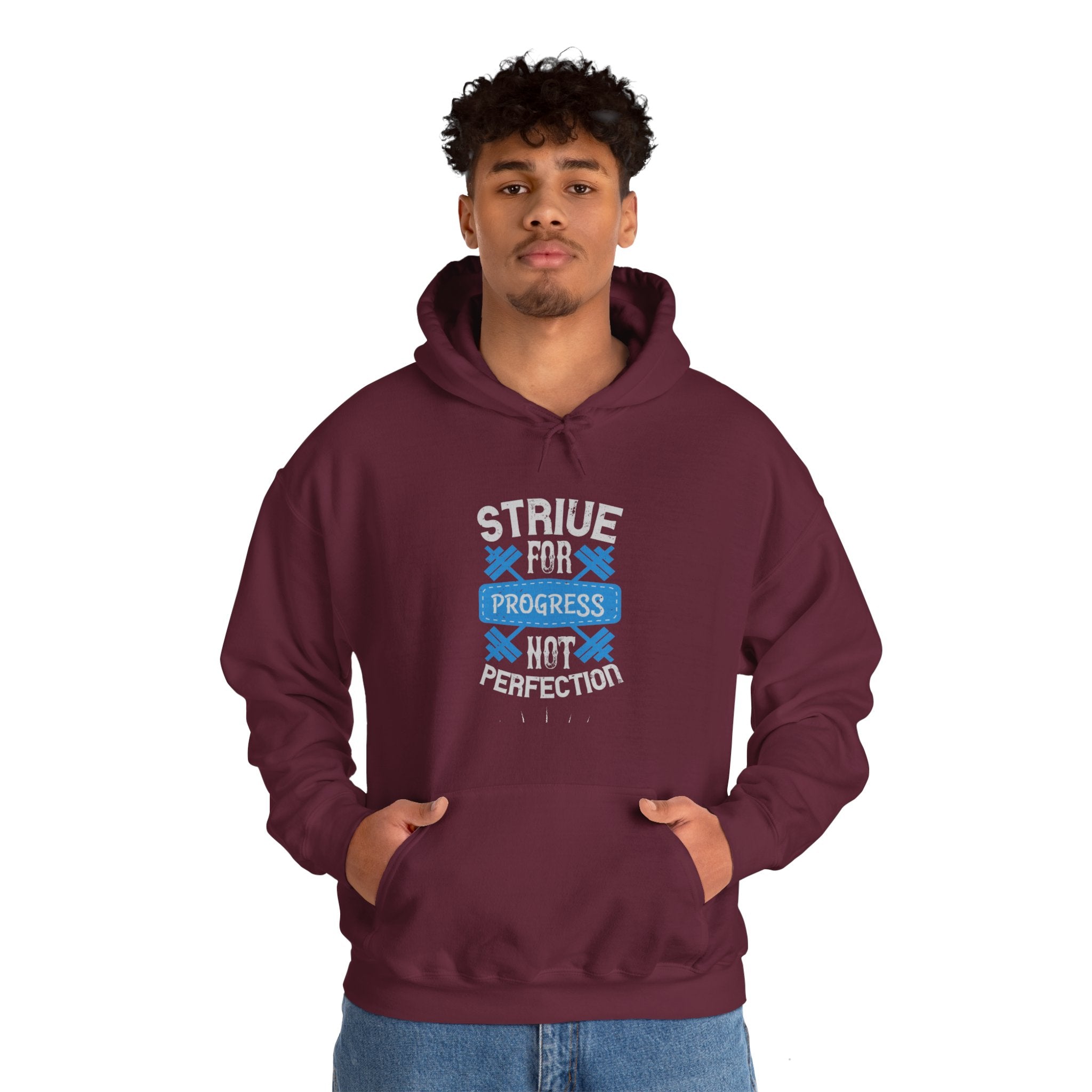 "Strive For Progress Not Perfection" Unisex Heavy Blend™ Hooded Sweatshirt