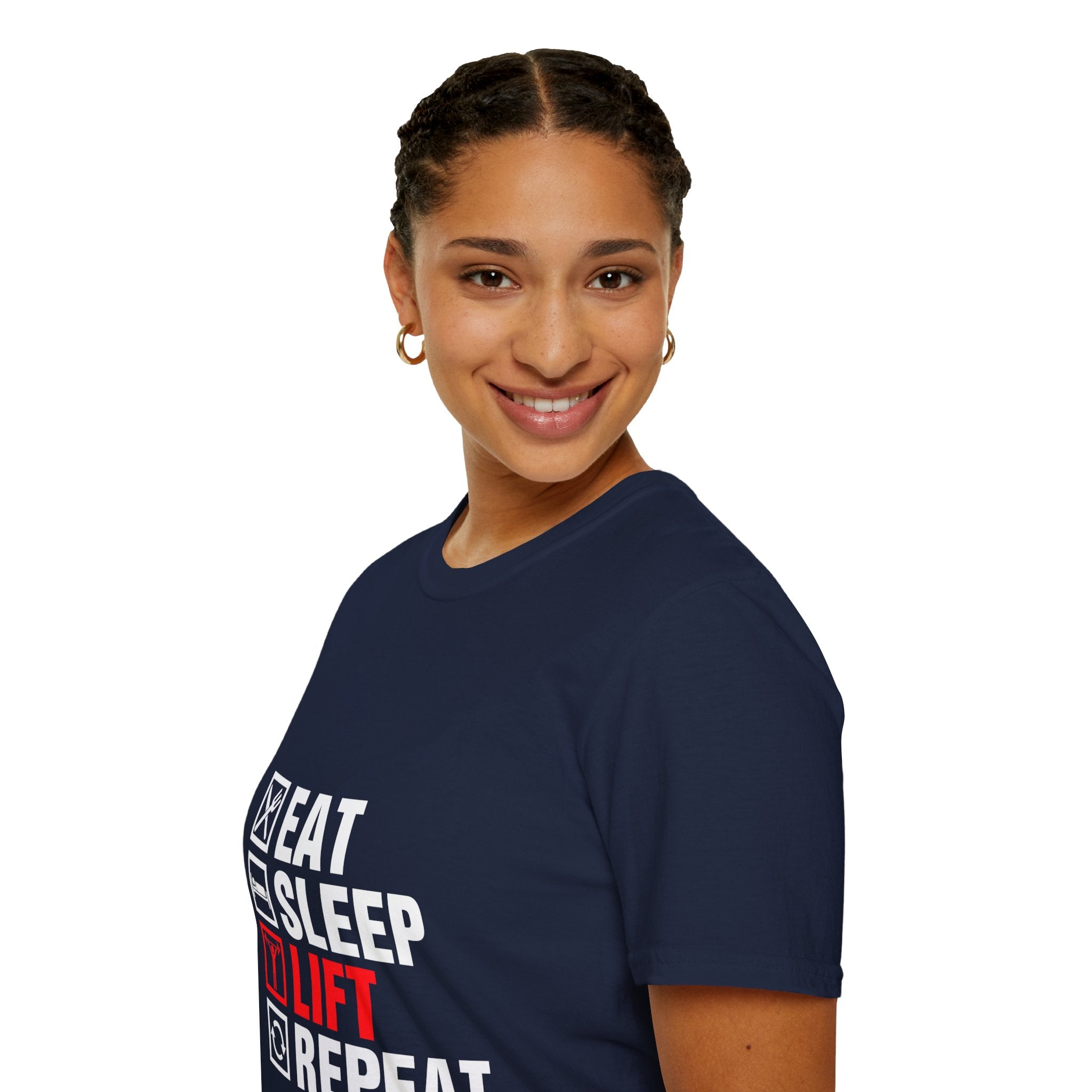 "Eat Sleep Lift Repeat" Unisex Soft Style T-Shirt