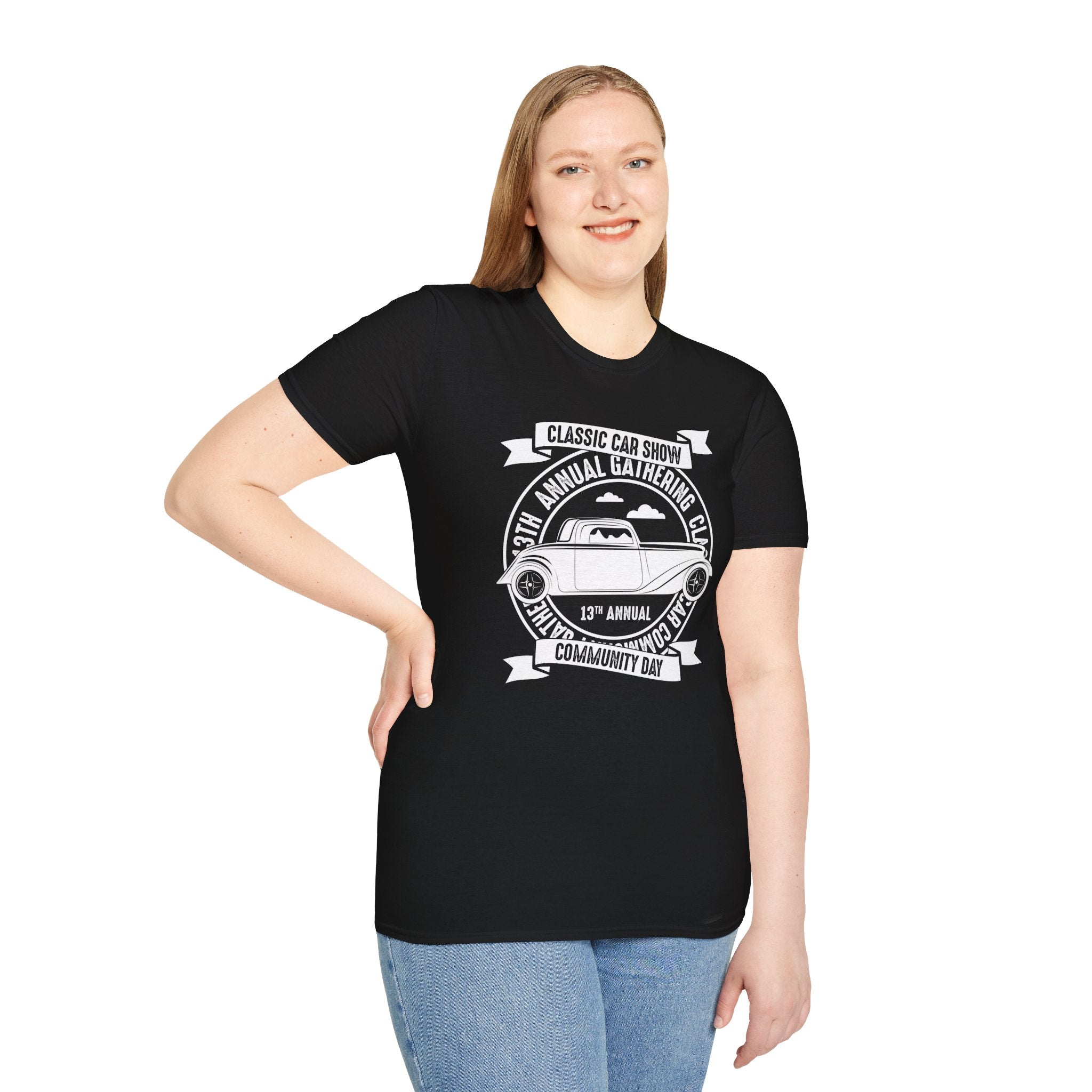 "CLASSIC CAR SHOW COMMUNITY DAY" Unisex Soft style T-Shirt