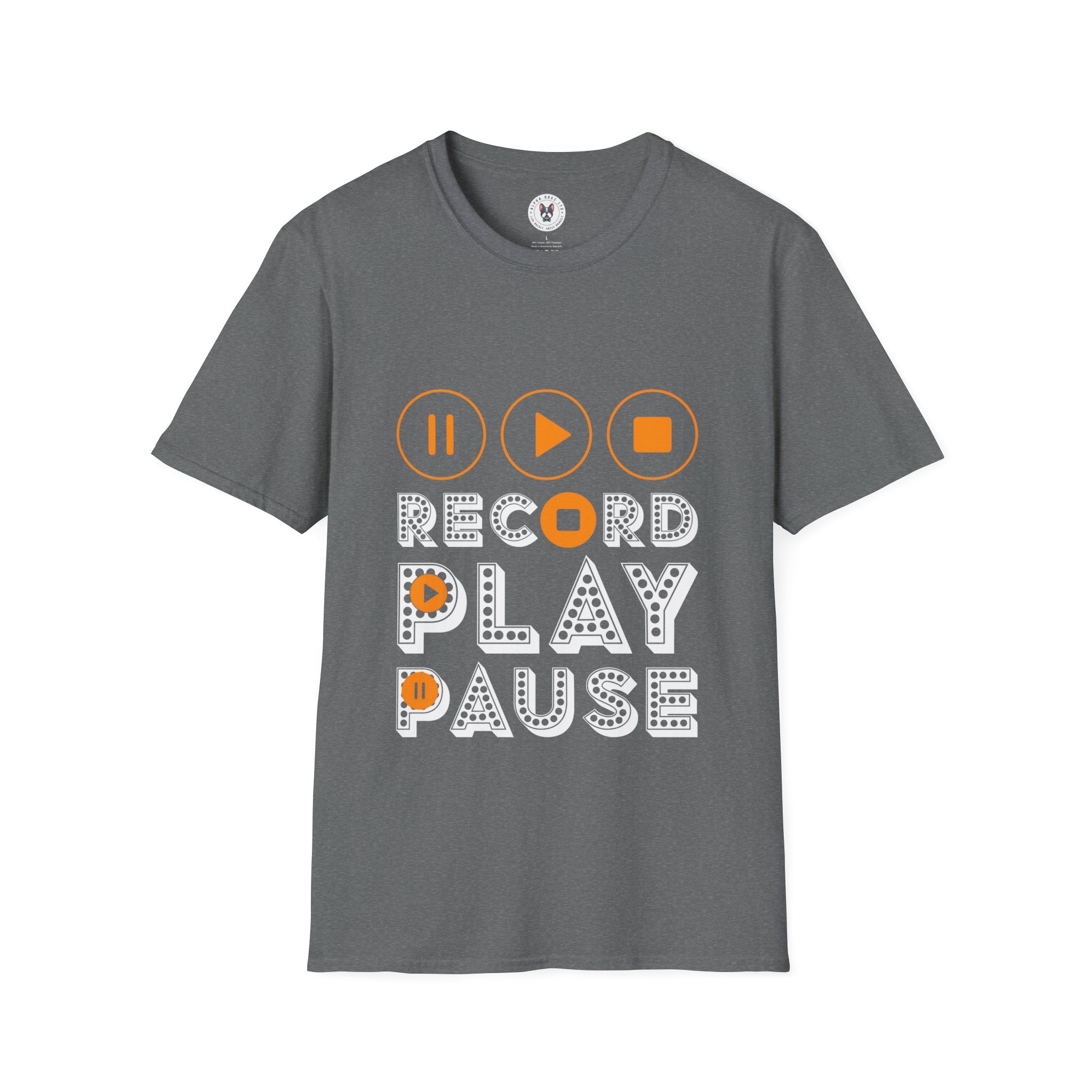 "Record Play Pause" Unisex Soft style T-Shirt