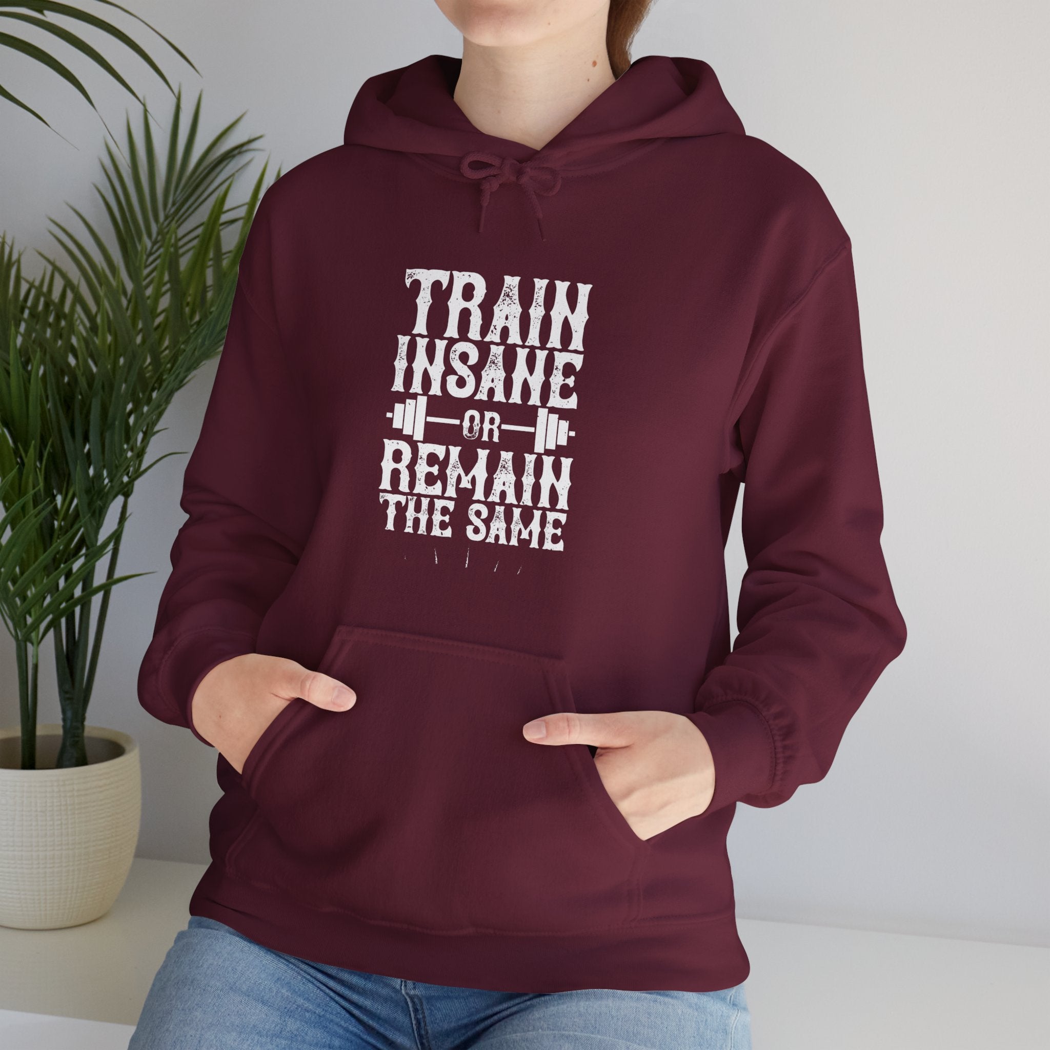 "Train insane or remain the same" Unisex Heavy Blend™ Hooded Sweatshirt