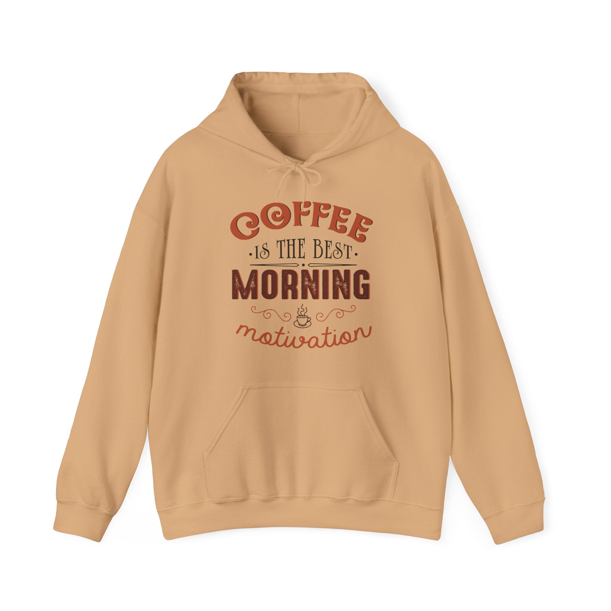 "COFFEE IS THE BEST MORNING MOTIVATION" Unisex Heavy Blend™ Hooded Sweatshirt