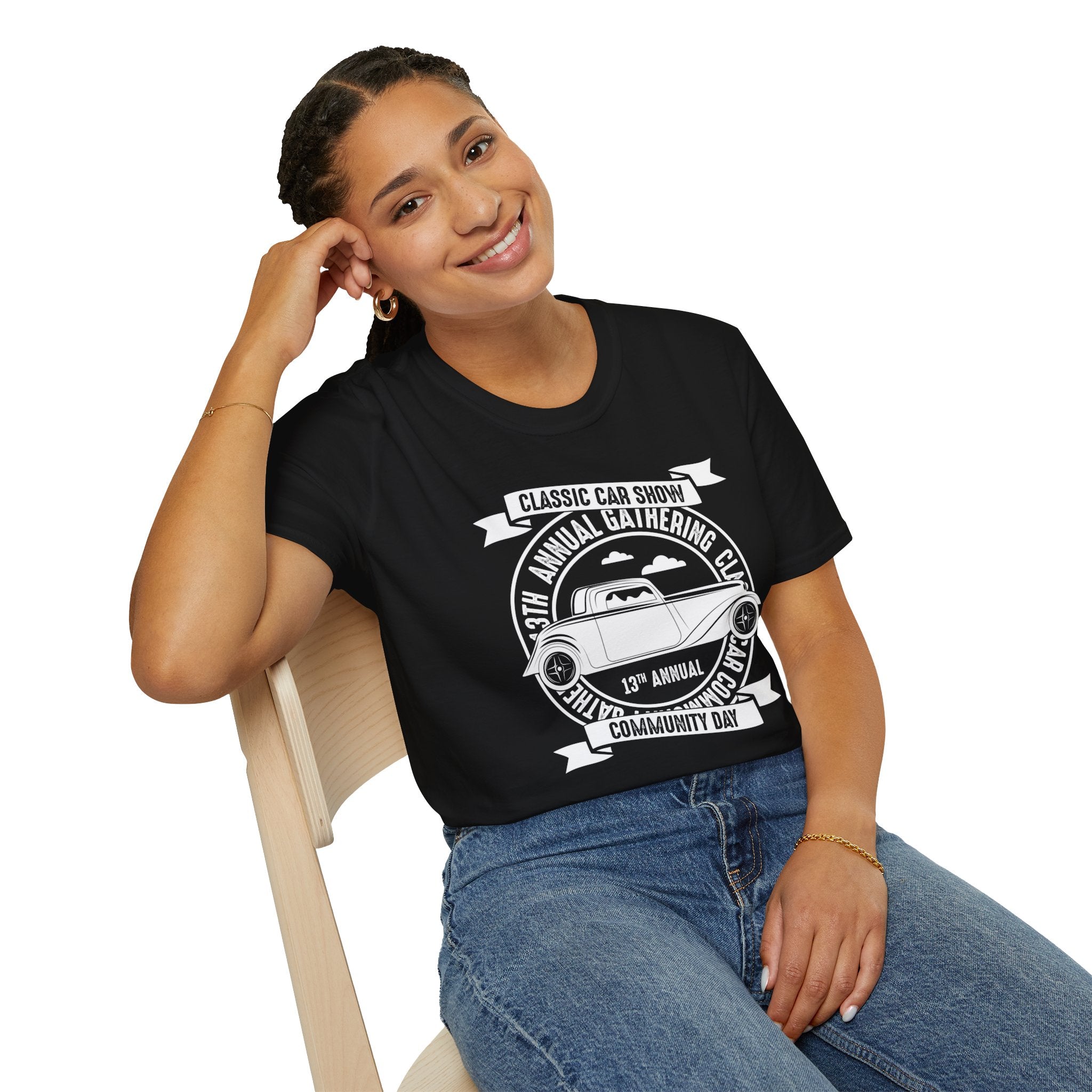 "CLASSIC CAR SHOW COMMUNITY DAY" Unisex Soft style T-Shirt