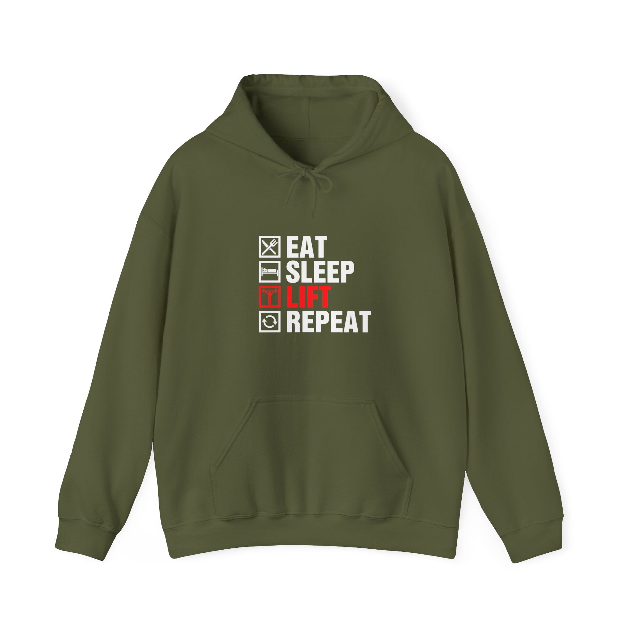 "Eat Sleep Lift Repeat" Unisex Heavy Blend™ Hooded Sweatshirt