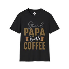 "GRAND PAPA LOVES COFFEE" Unisex Soft style T-Shirt