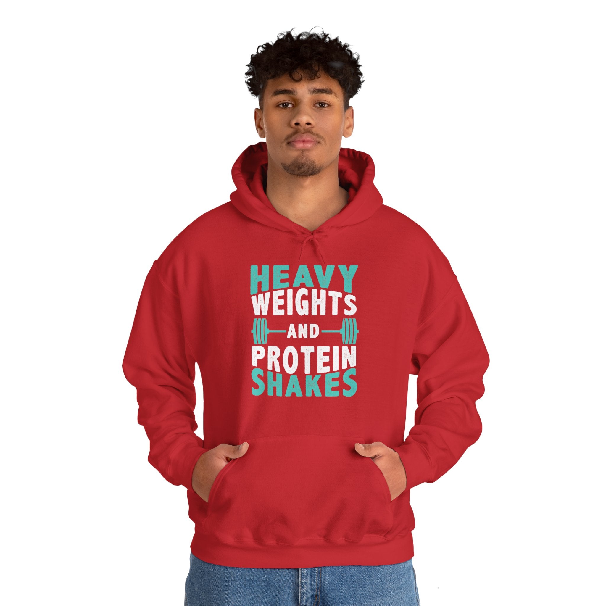 "Heavy Weights And Proteins Shakes" Unisex Heavy Blend™ Hooded Sweatshirt