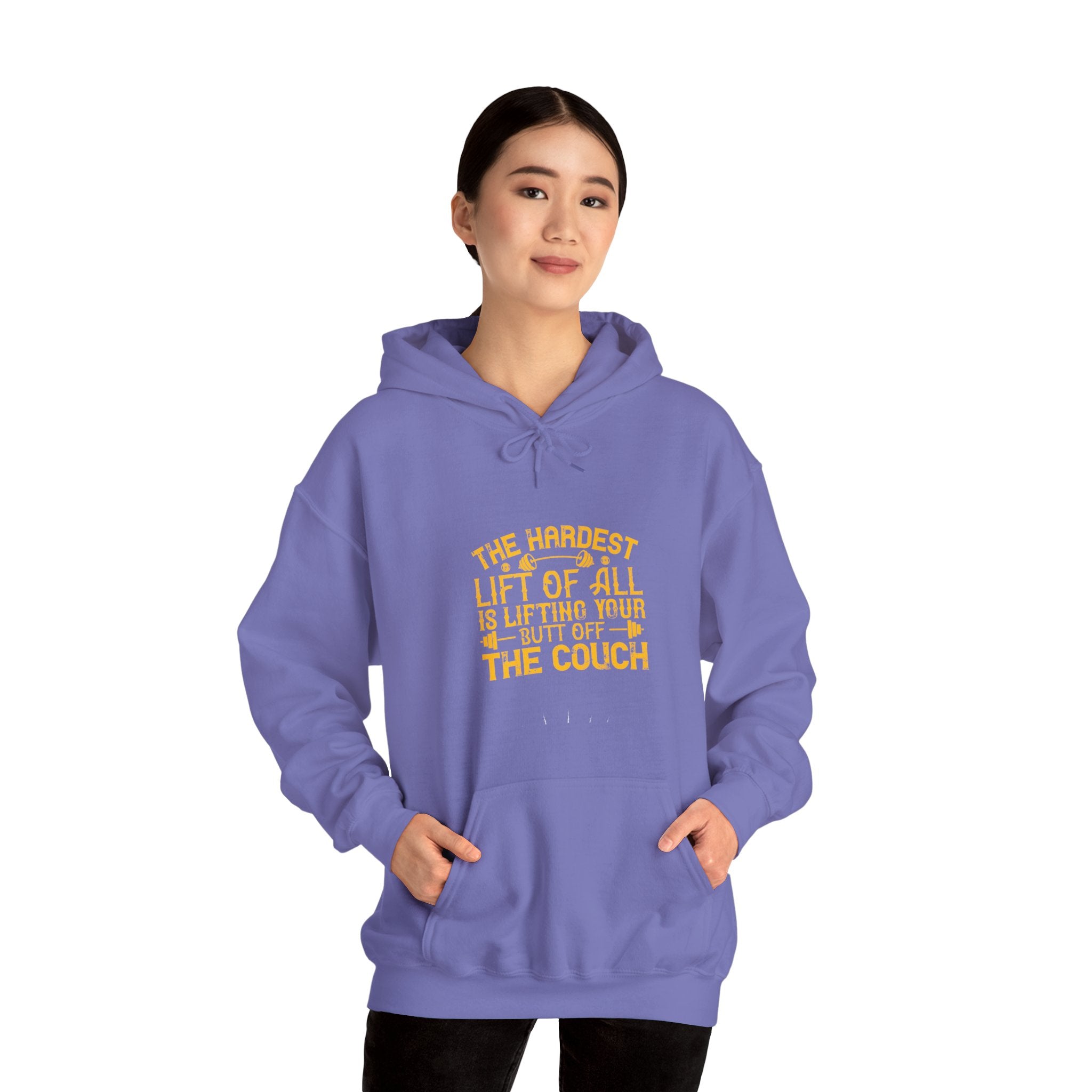 "The hardest lift of all is lifting your butt off the couch"  Unisex Heavy Blend™ Hooded Sweatshirt