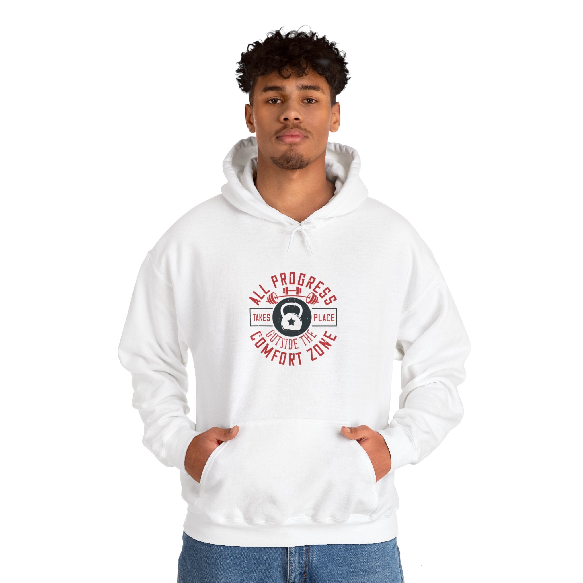 "All ProgressTakes Place Outside Of Comfort Zone" Unisex Heavy Blend™ Hooded Sweatshirt