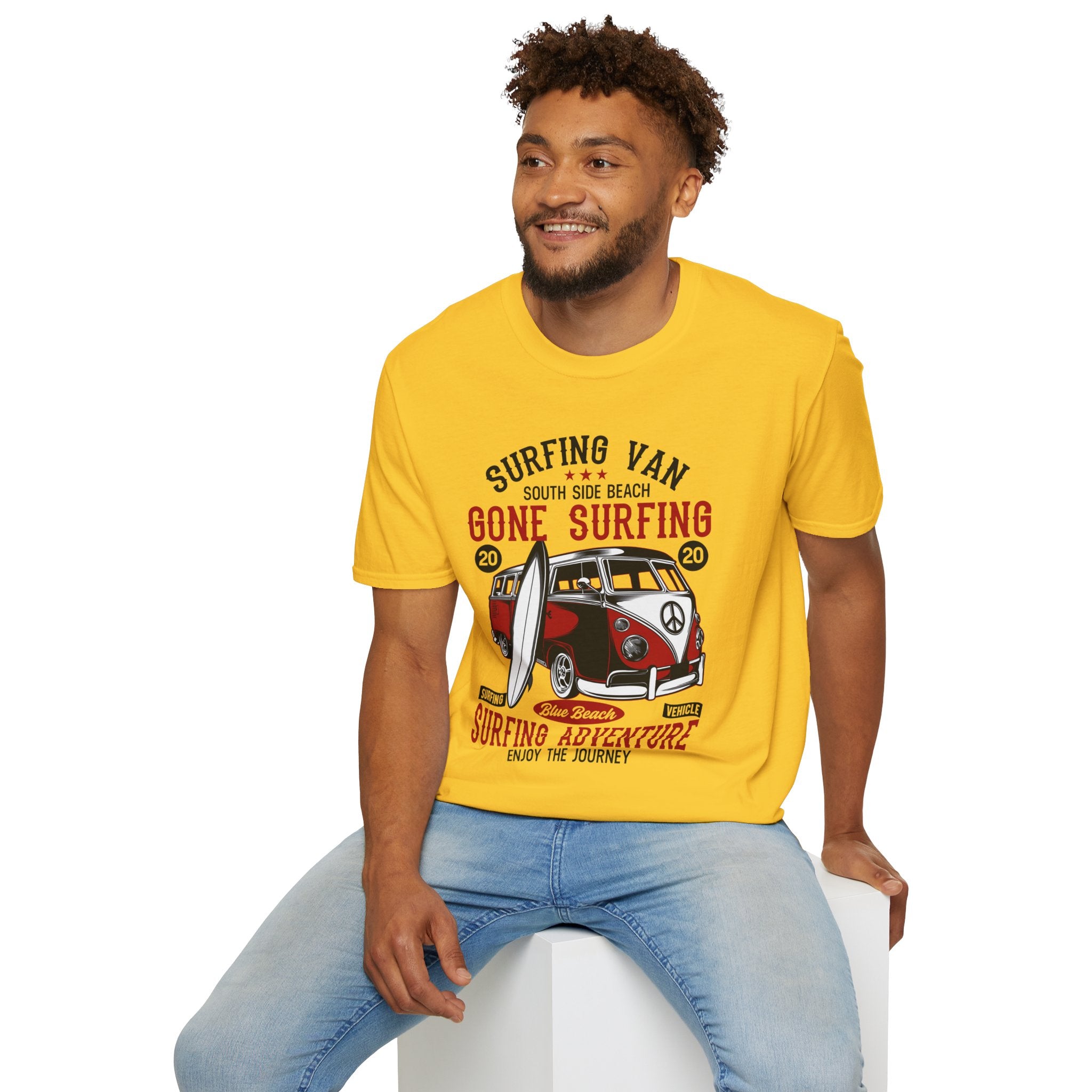 "SURFING VAN GONE SURFING SURFING ADVENTURE" Unisex Soft style T-Shirt