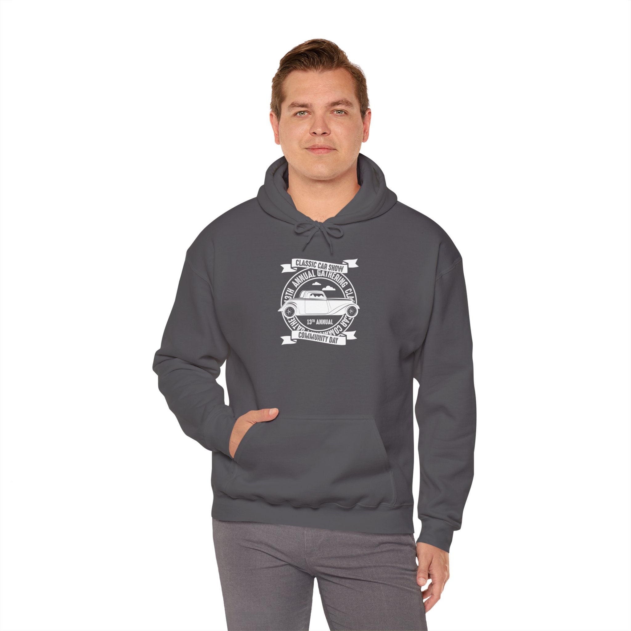 "CLASSIC CAR SHOW COMMUNITY DAY" Unisex Heavy Blend™ Hooded Sweatshirt