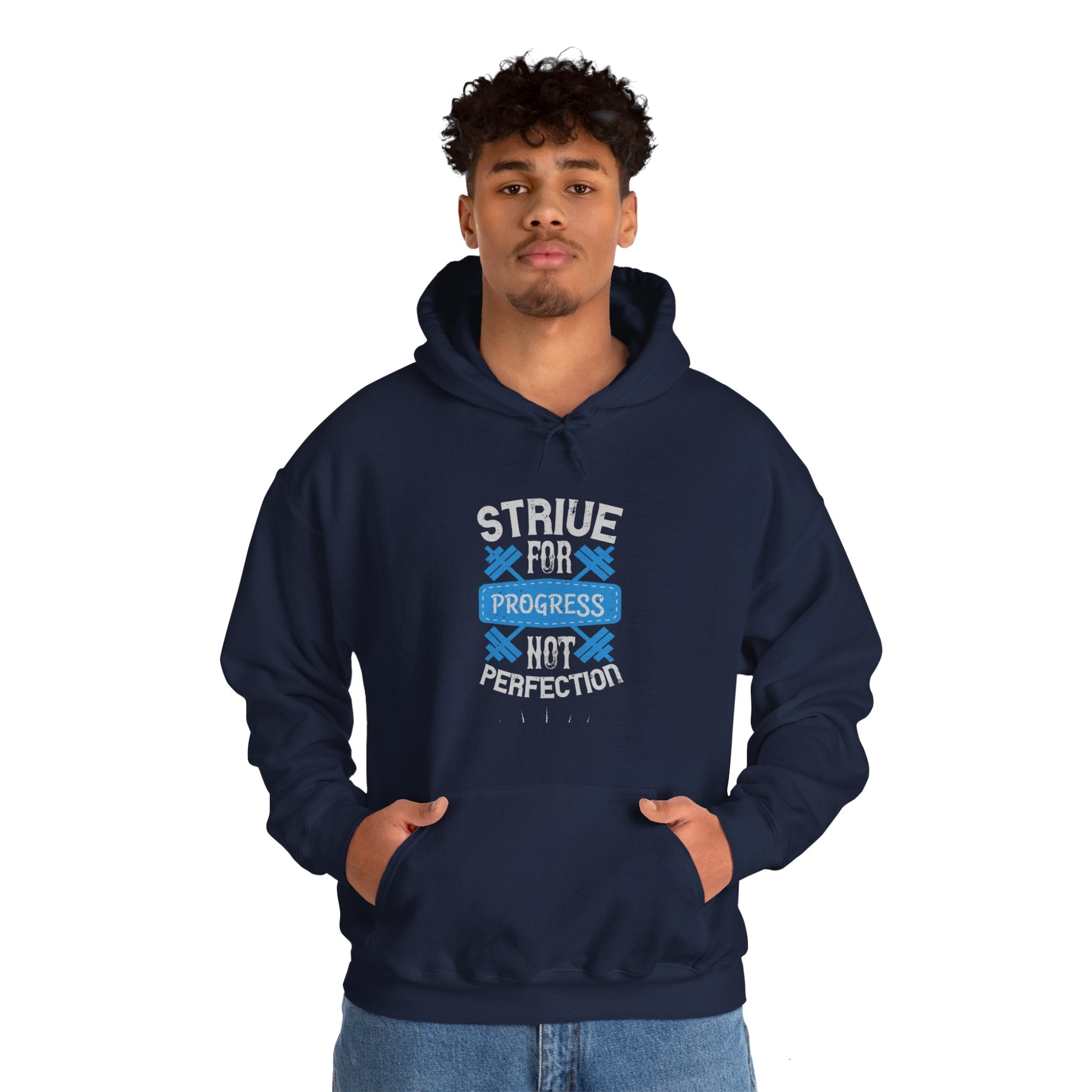 "Strive For Progress Not Perfection" Unisex Heavy Blend™ Hooded Sweatshirt