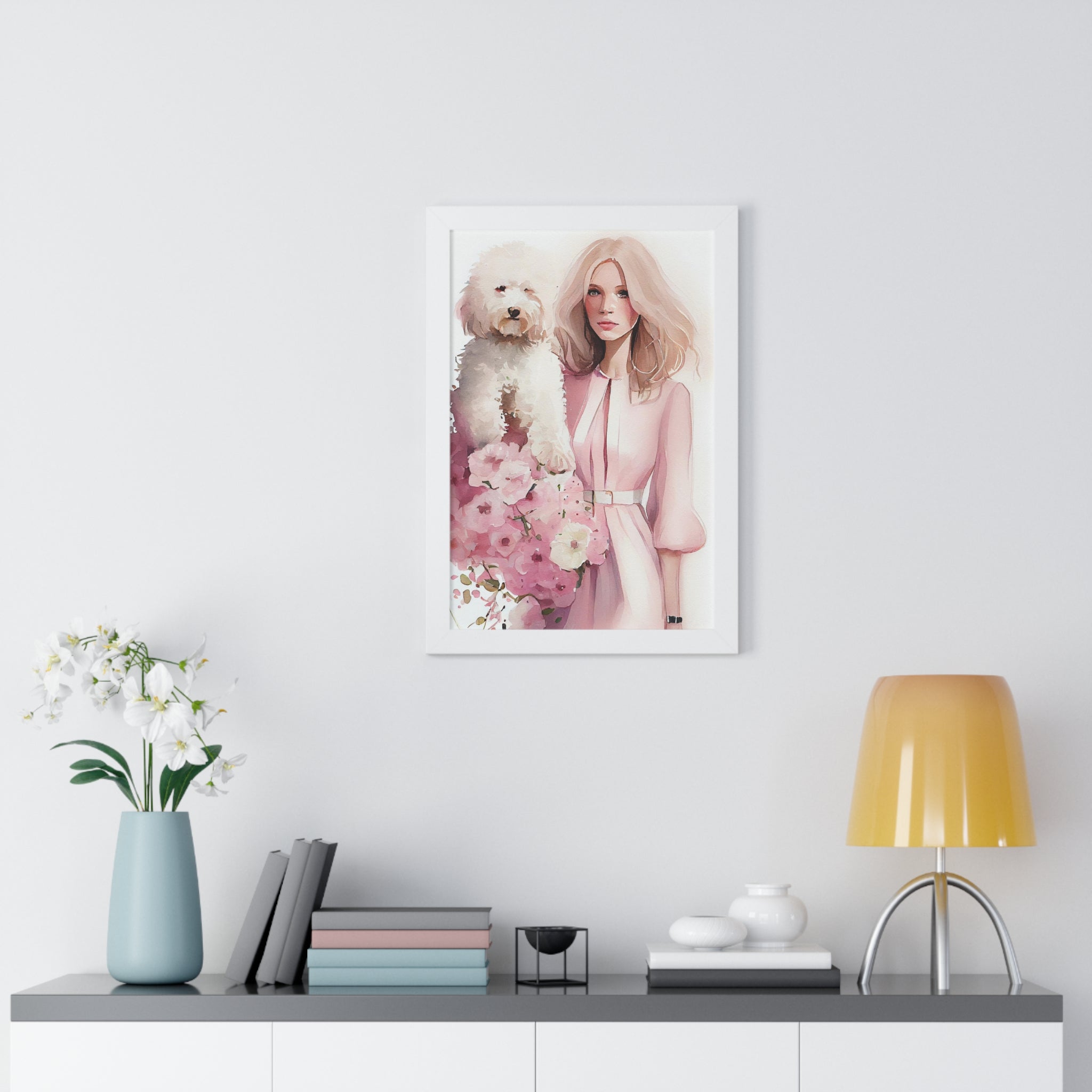 "BLONDE LADY MATIPOO" Framed Vertical Poster