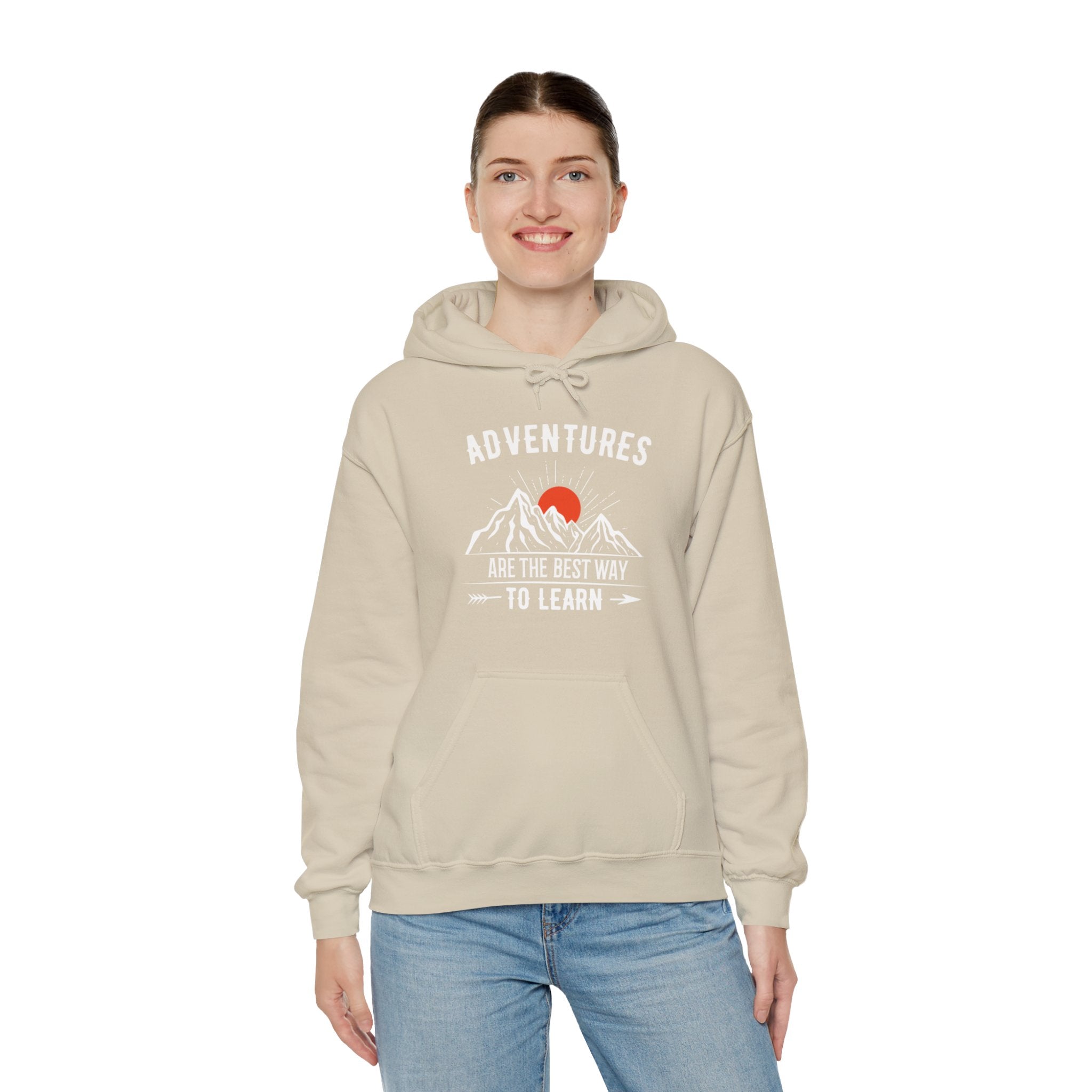 "Adventures Are The Best Way To Learn" Unisex Heavy Blend™ Hooded Sweatshirt