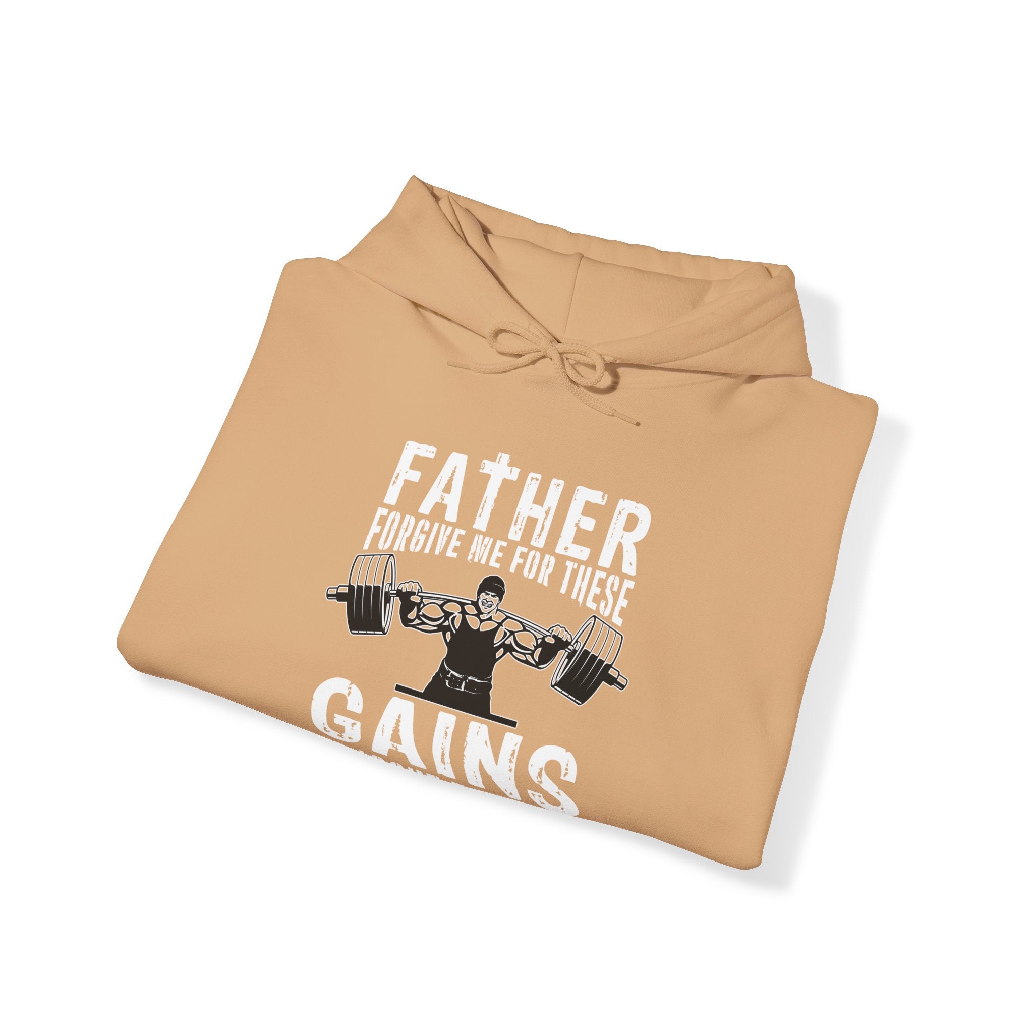 "Father Forgive Me For These Gains I M About  To Receive" Unisex Heavy Blend™ Hooded Sweatshirt