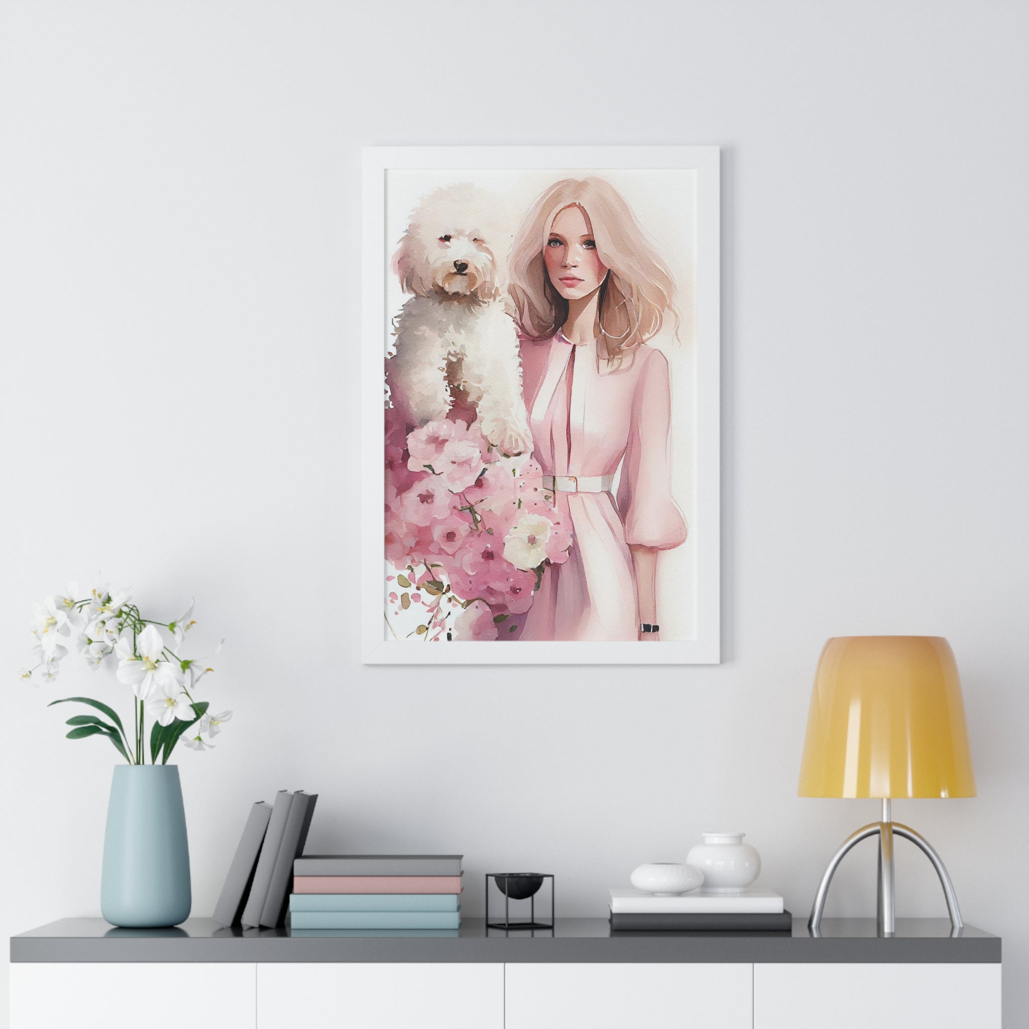 "BLONDE LADY MATIPOO" Framed Vertical Poster