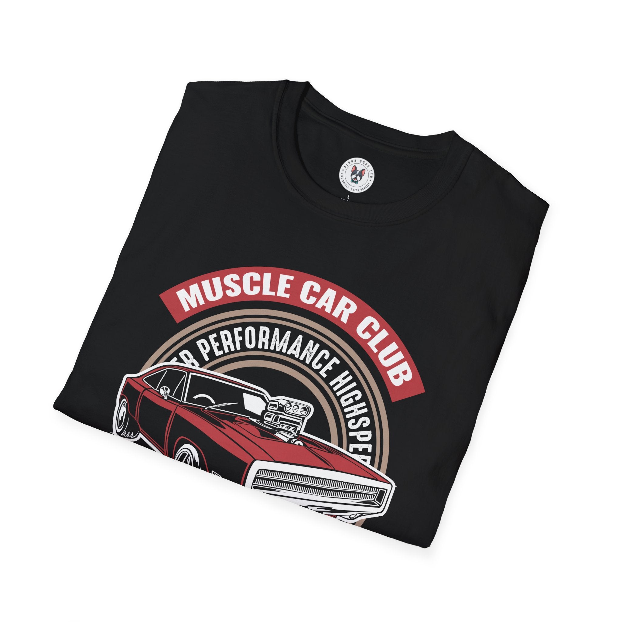 "MUSCLE CAR CLUB FULLY CUSTOM ENGINE" Unisex Soft style T-Shirt