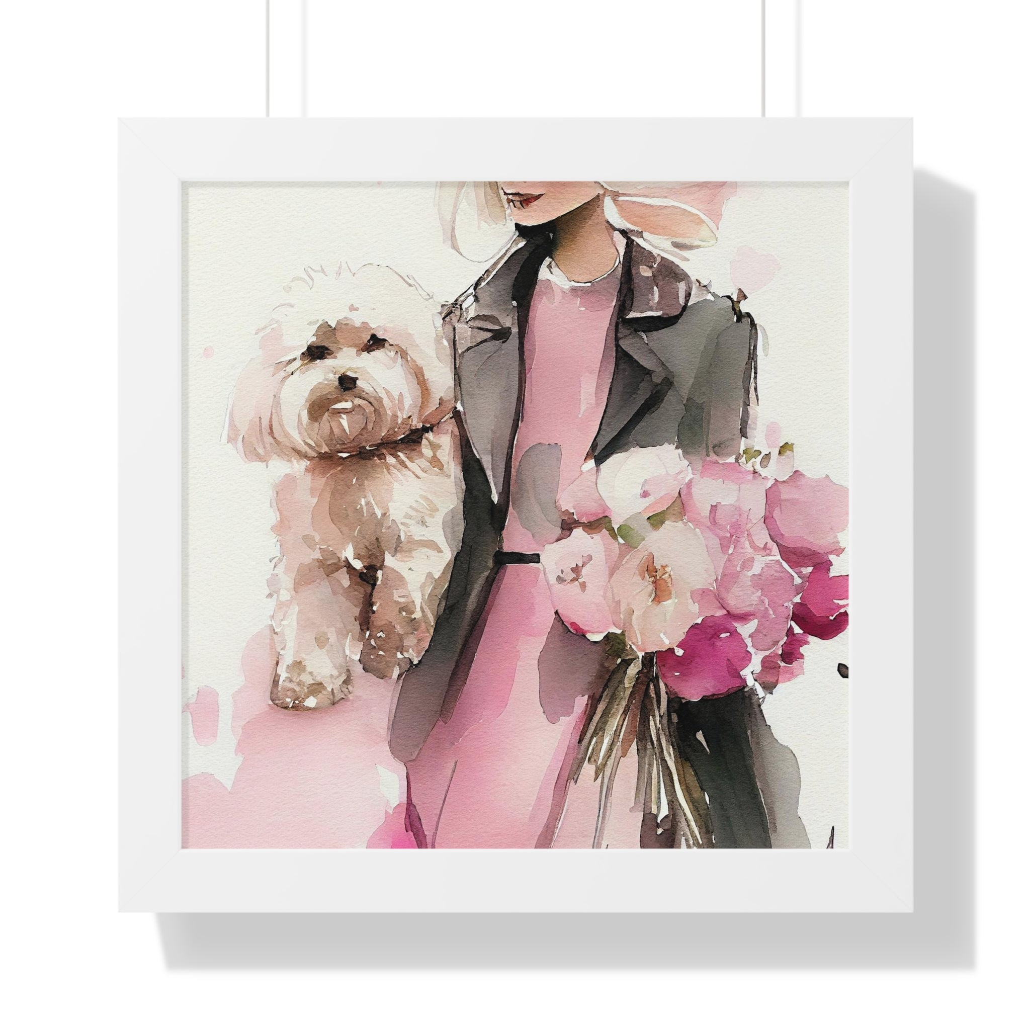 "BLONDE LADY MALTIPOO SUNGLASSES" Framed Vertical Poster