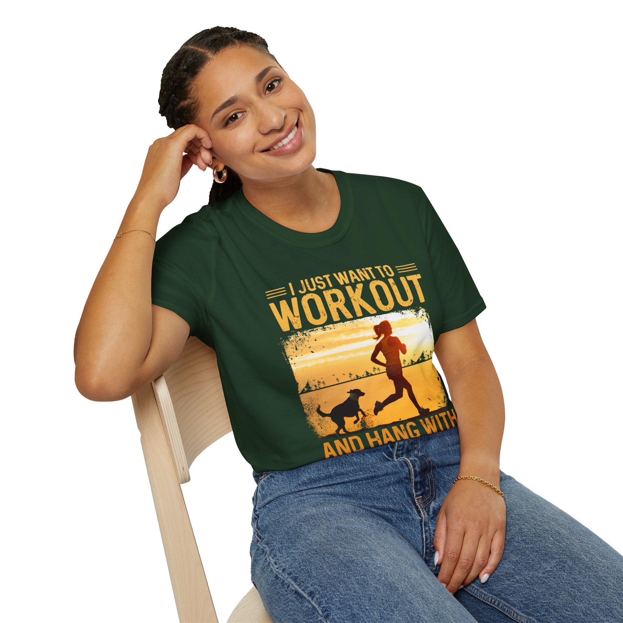 "I Just Want To Workout And Hang With My Dog" Unisex Soft style T-Shirt