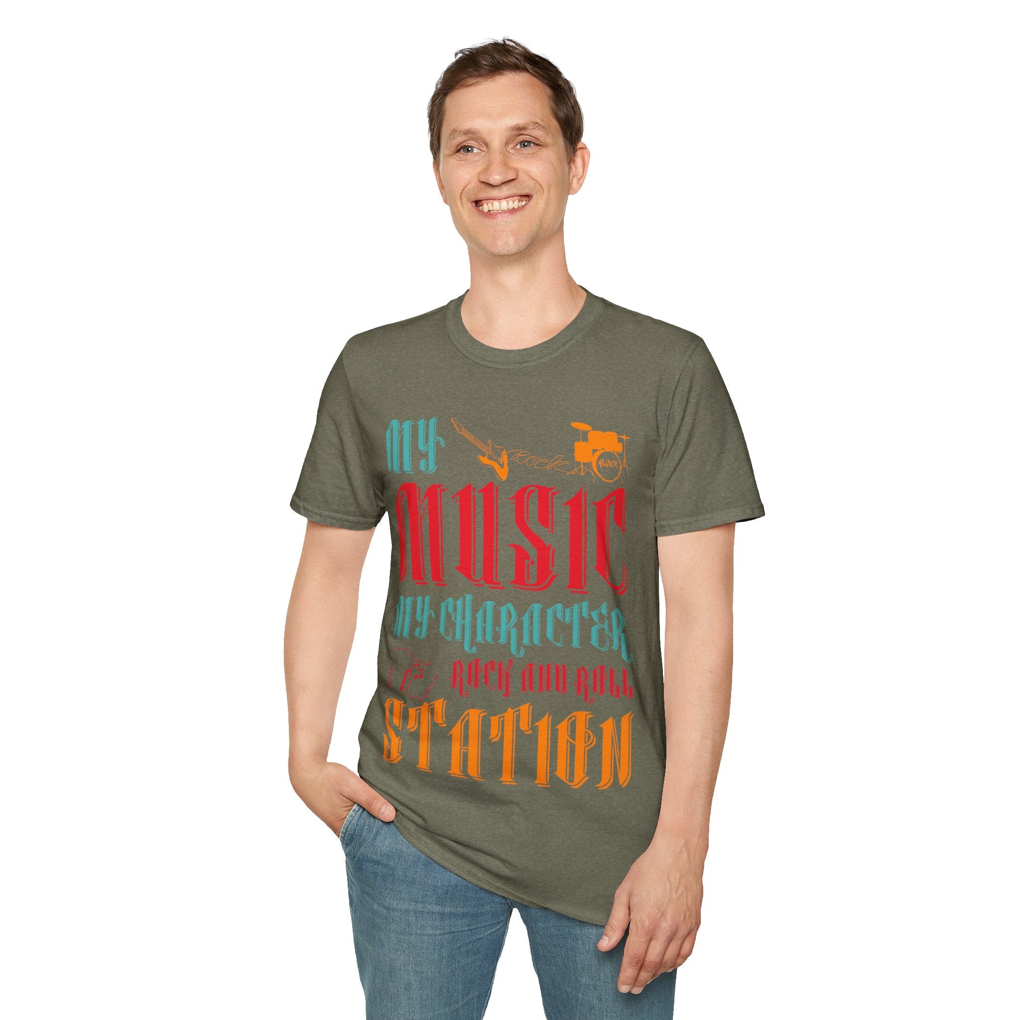 "My Music My Character Rock And Roll Station" Unisex Soft style T-Shirt